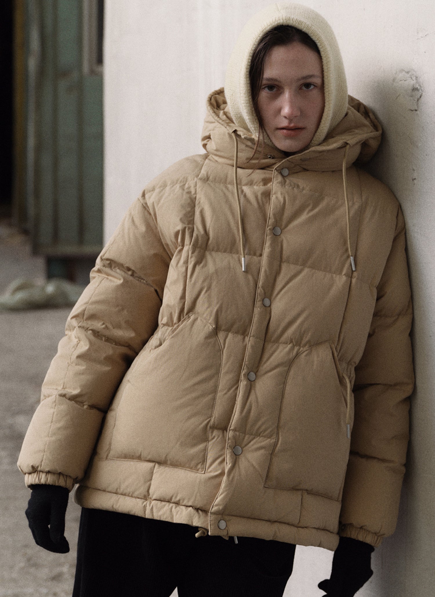 DUNNE HALF PADDED JACKET_BEIGE