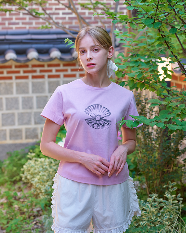 2DREAMERS, T-SHIRT IMPRIMÉ COQUILLE DE PERLE_ROSE