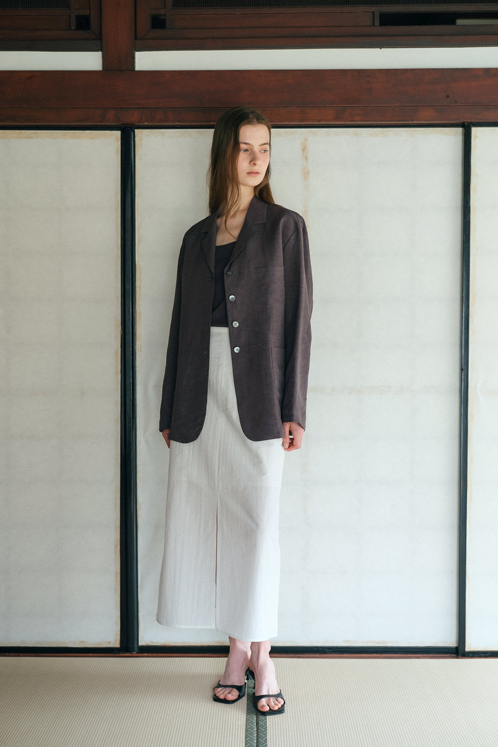 SEVILLA LINEN JACKET_CHARBON