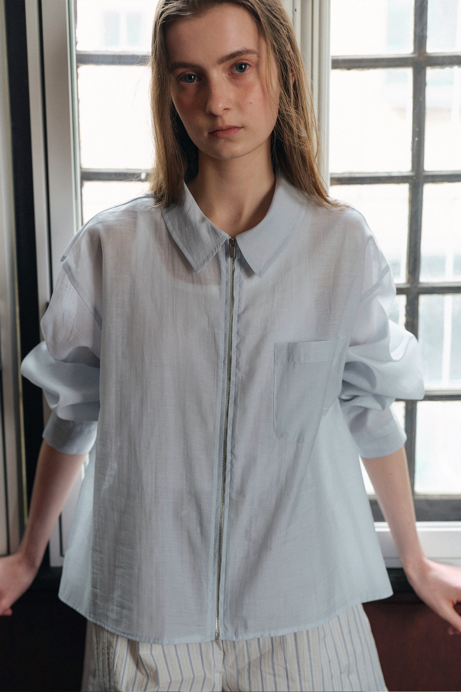 PONS ZIP-UP_BLEU CLAIR