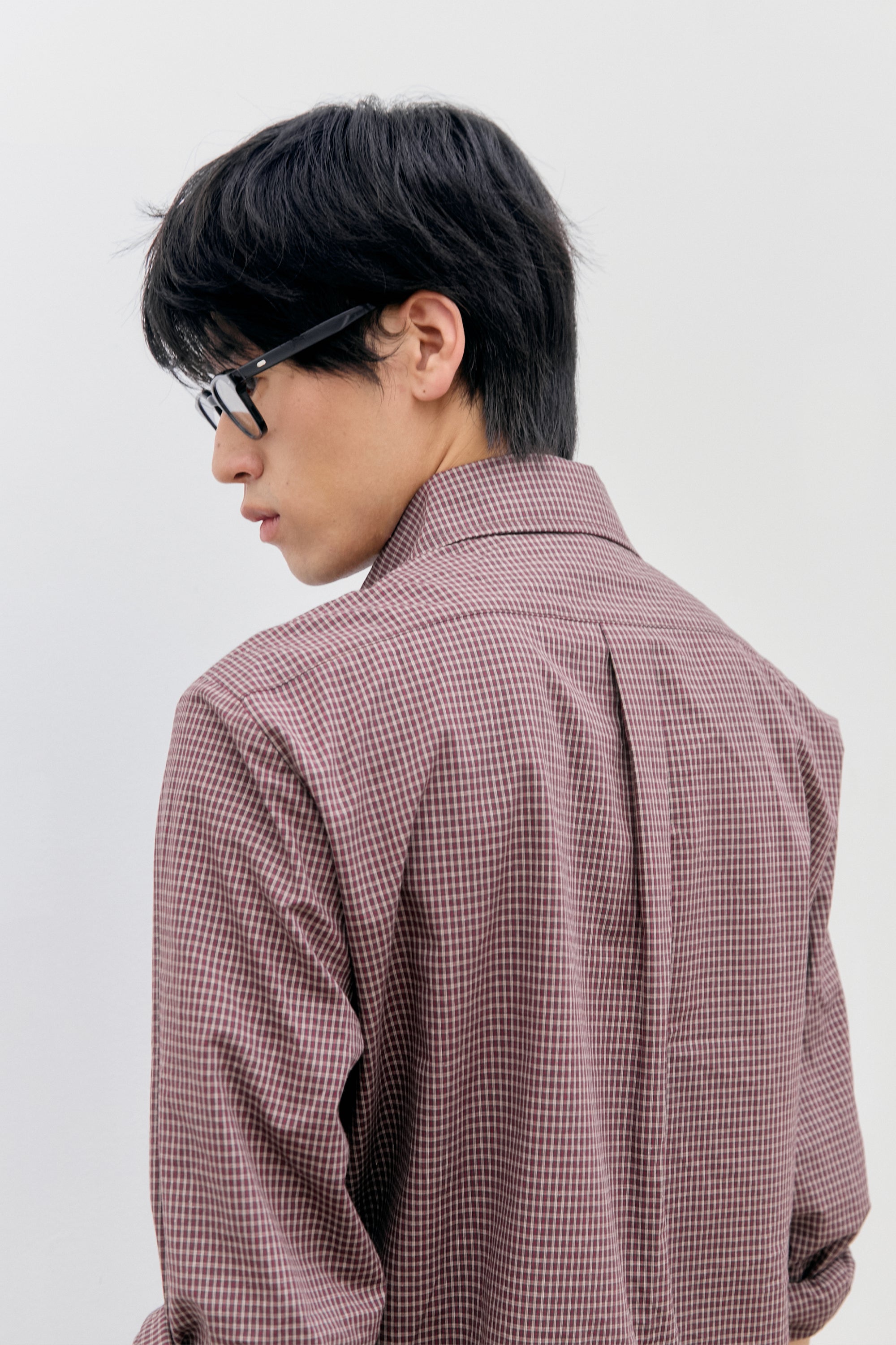 CHEMISE À CARREAUX À MANCHES RETROUSSÉES_ROUGE