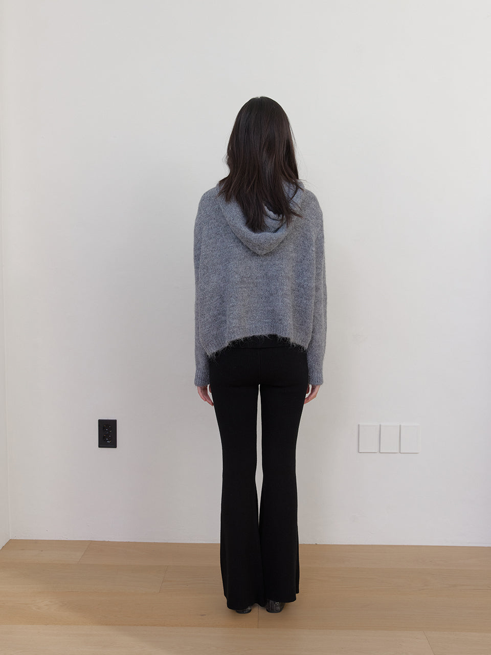 AS BASIC WOOL KNIT HOODY_CHARCOAL