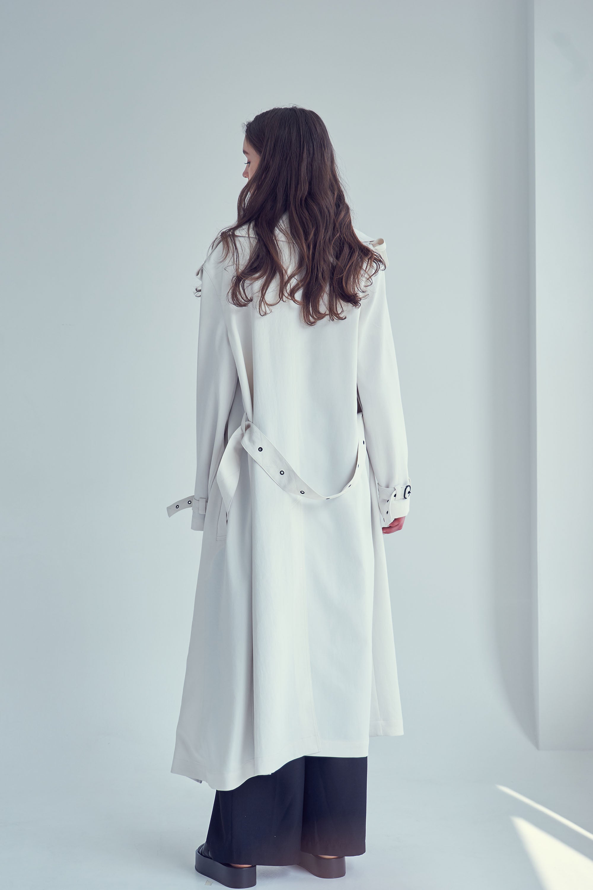 OCTOBER SECOND, MAXI TRENCH COAT_IVOIRE