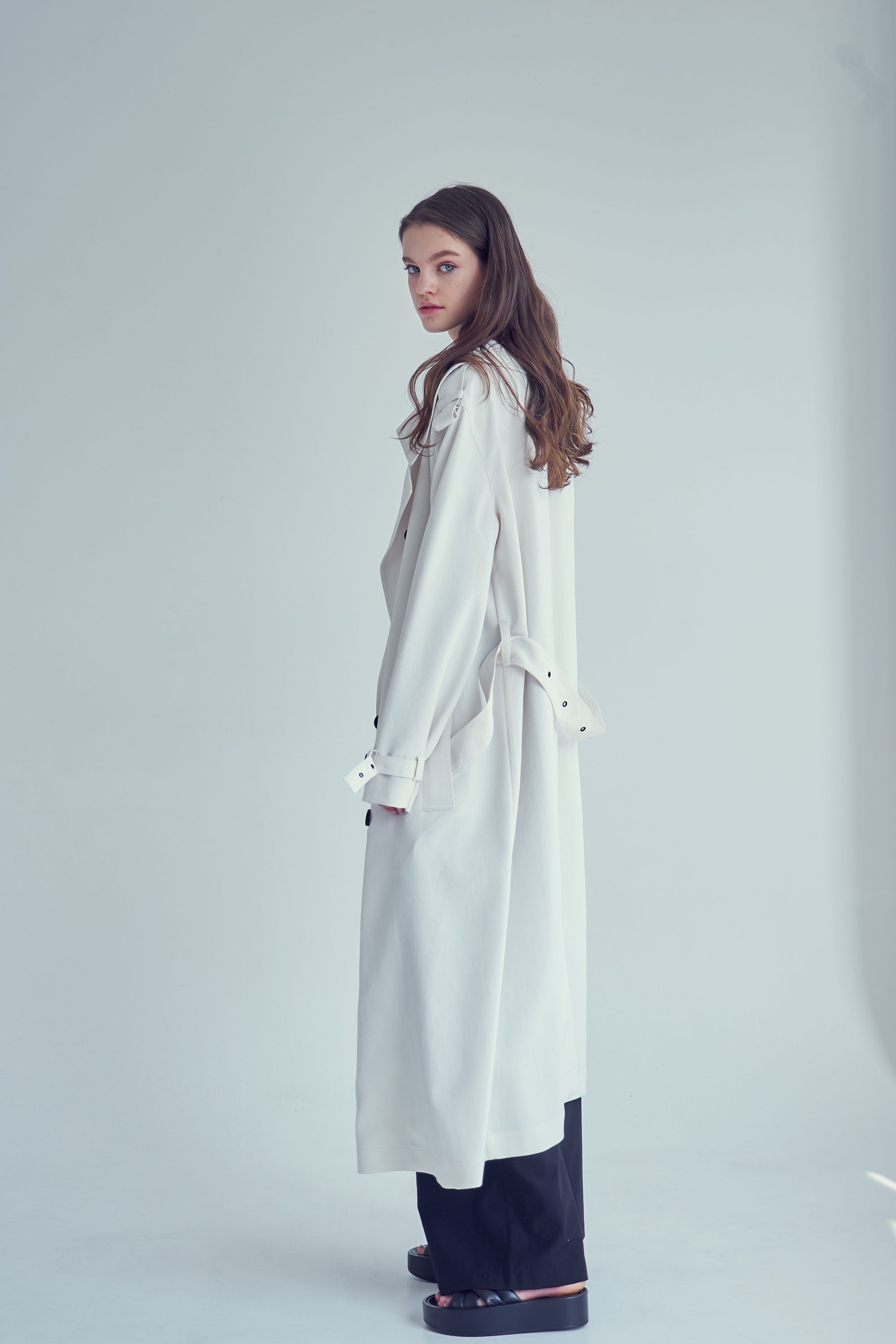 OCTOBER SECOND, MAXI TRENCH COAT_IVOIRE