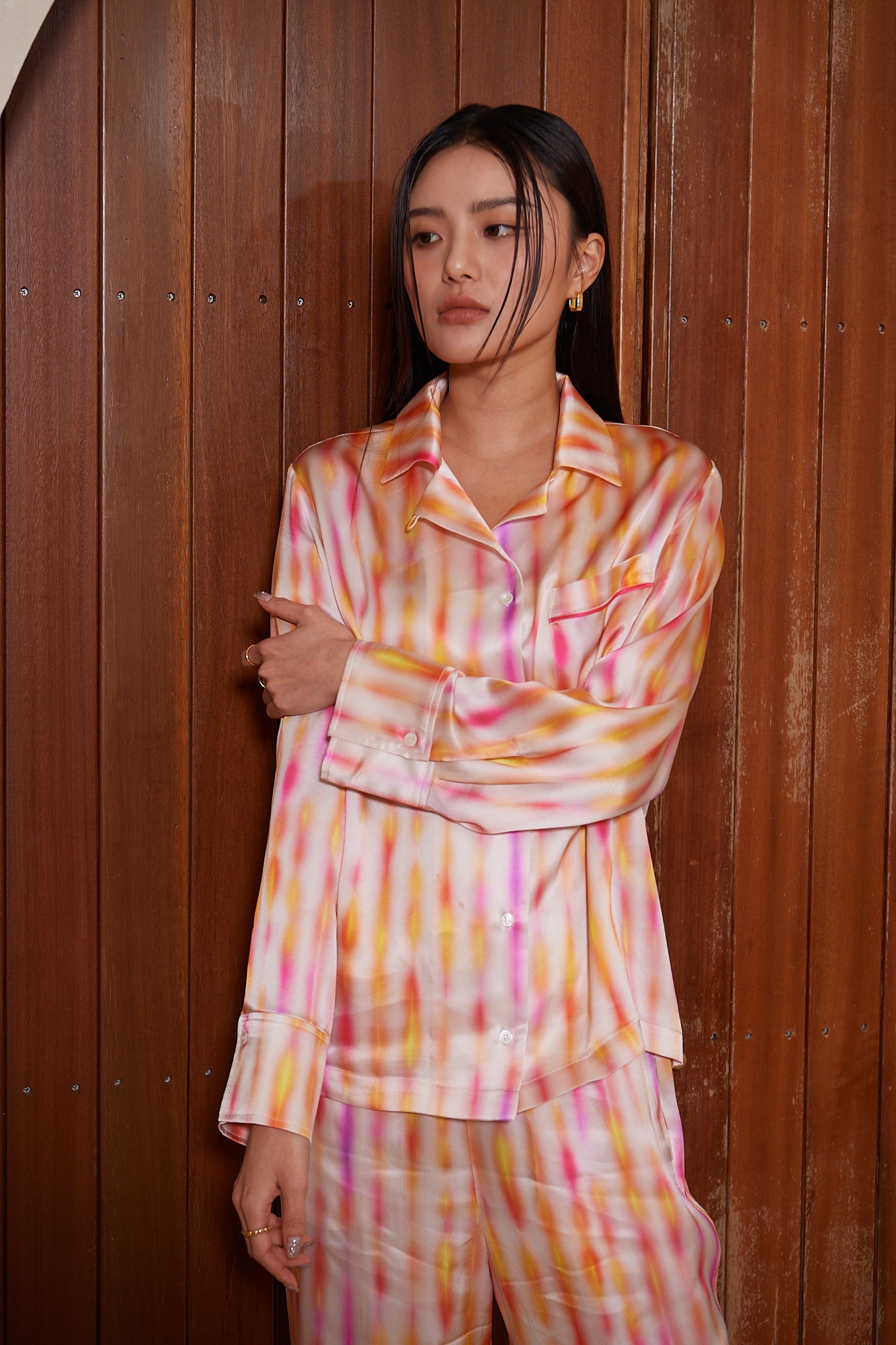 SUNRISE GLOW SILK SATIN PAJAMAS