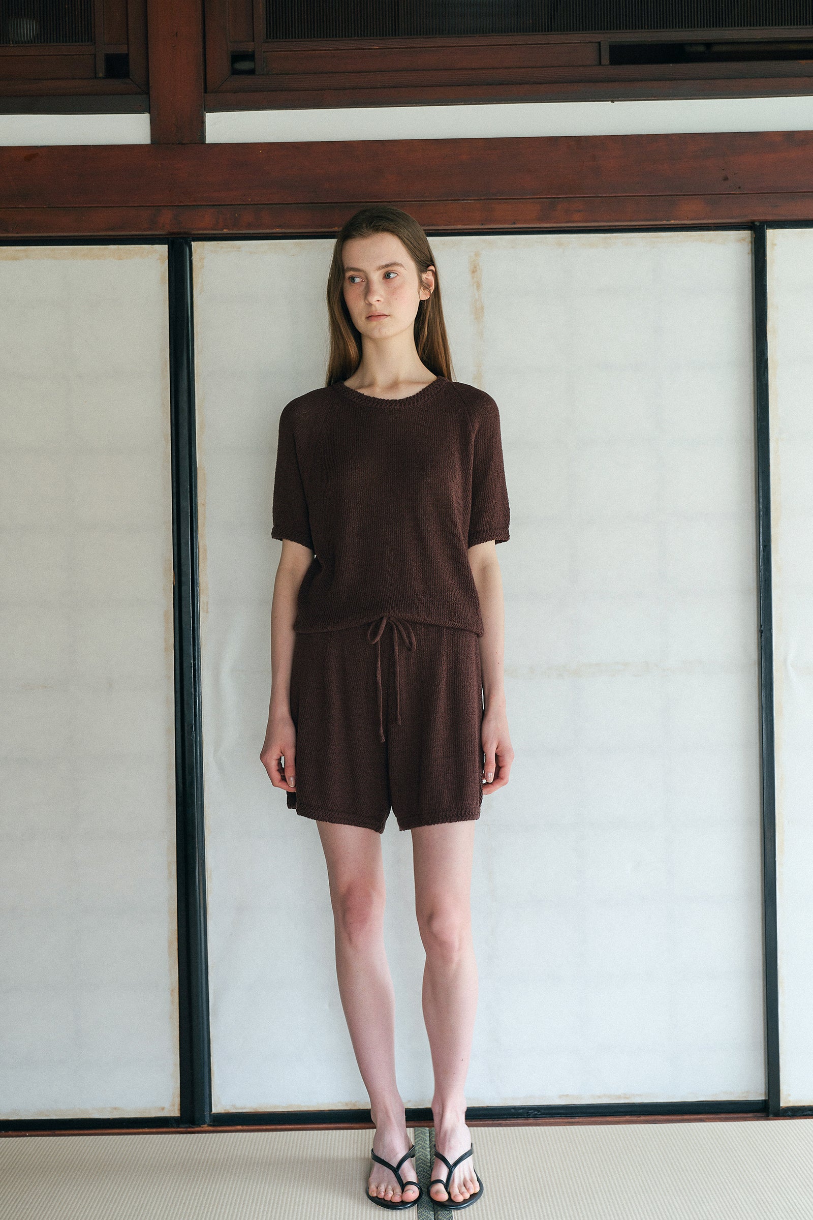 HARRIETTE KNIT TOP_MARRON