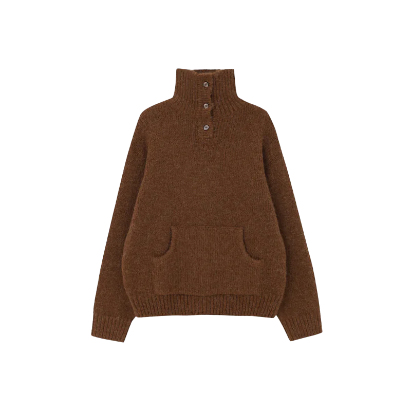 ALPACA BENNY KNIT_BROWN