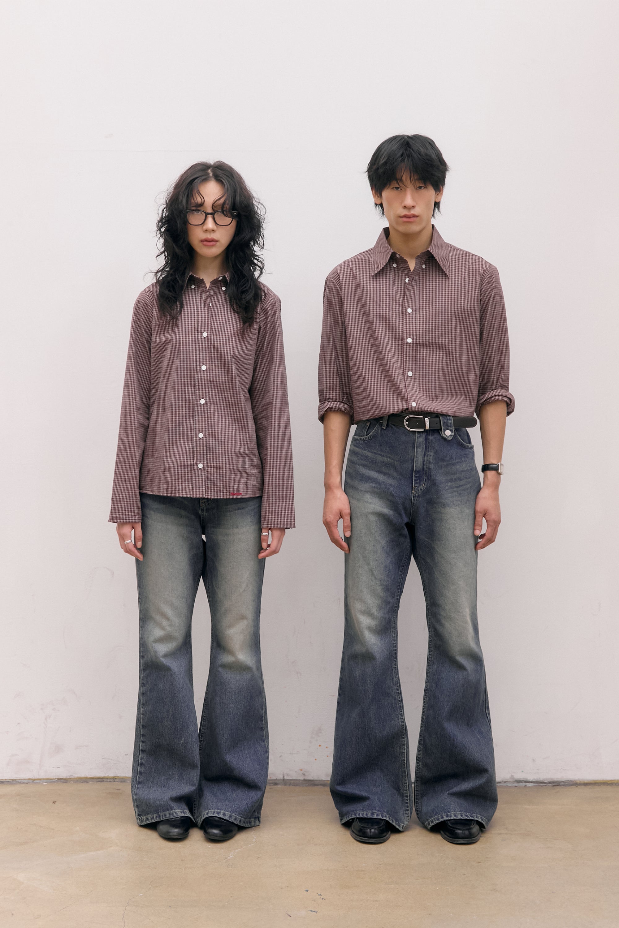 CHEMISE À CARREAUX À MANCHES RETROUSSÉES_ROUGE