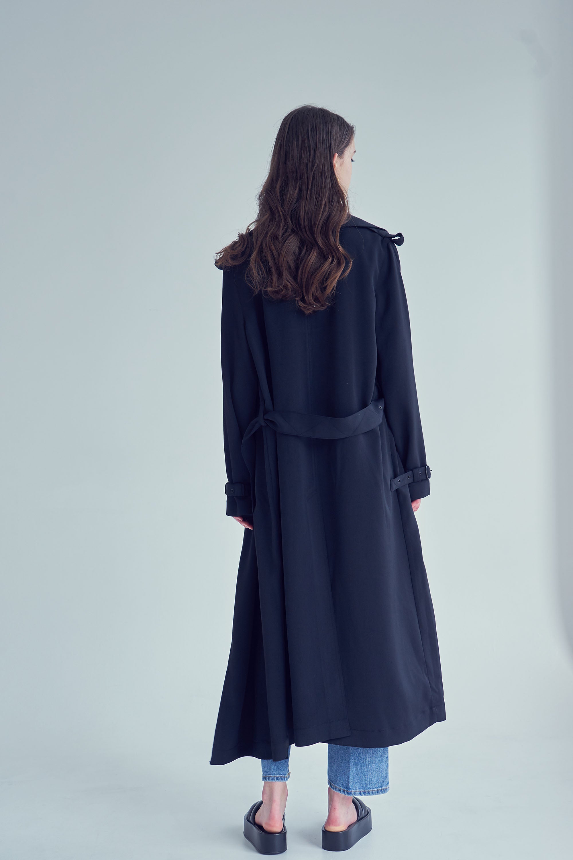 OCTOBER SECOND, MAXI TRENCH COAT_NOIR