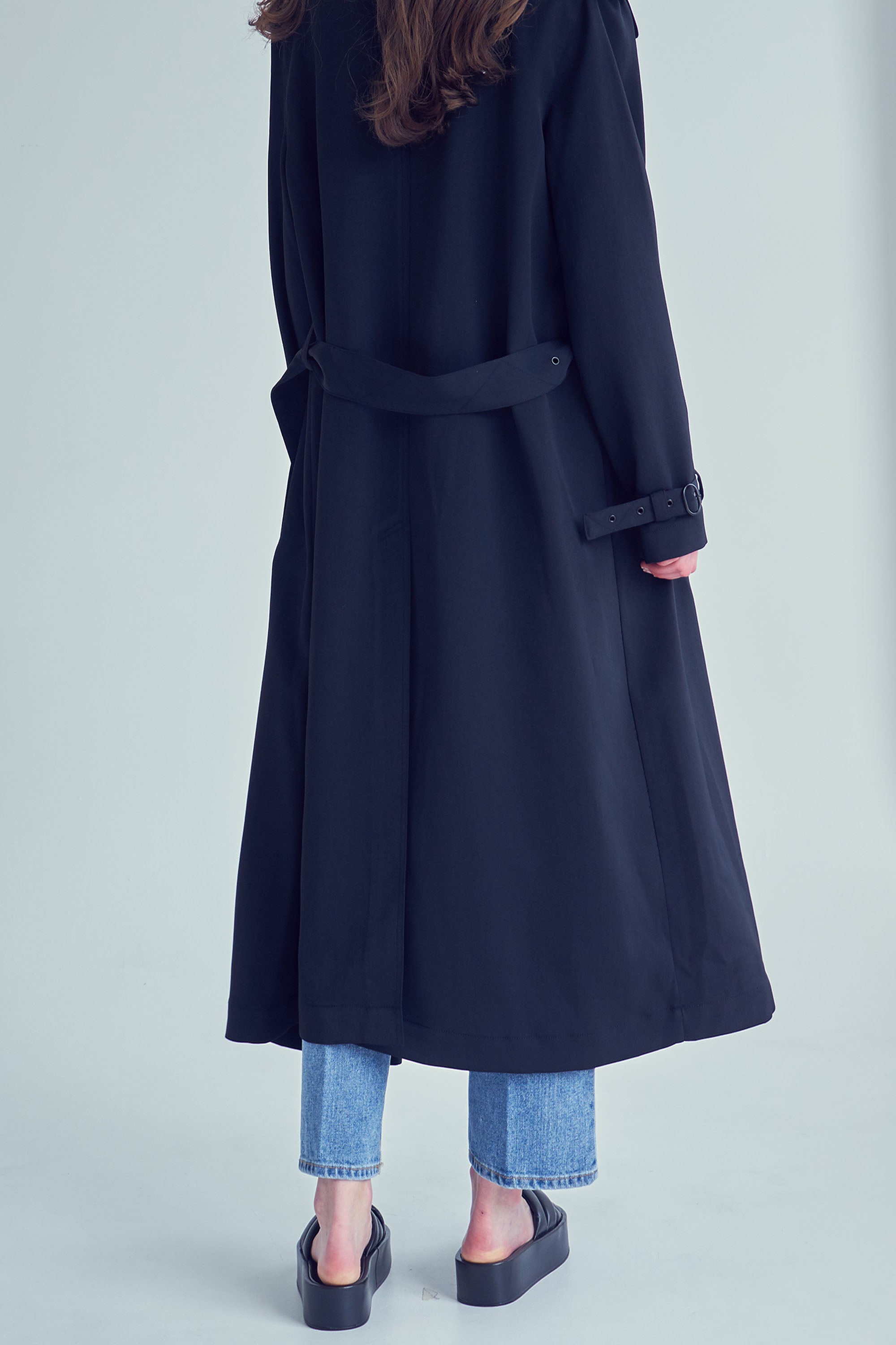 OCTOBER SECOND, MAXI TRENCH COAT_NOIR