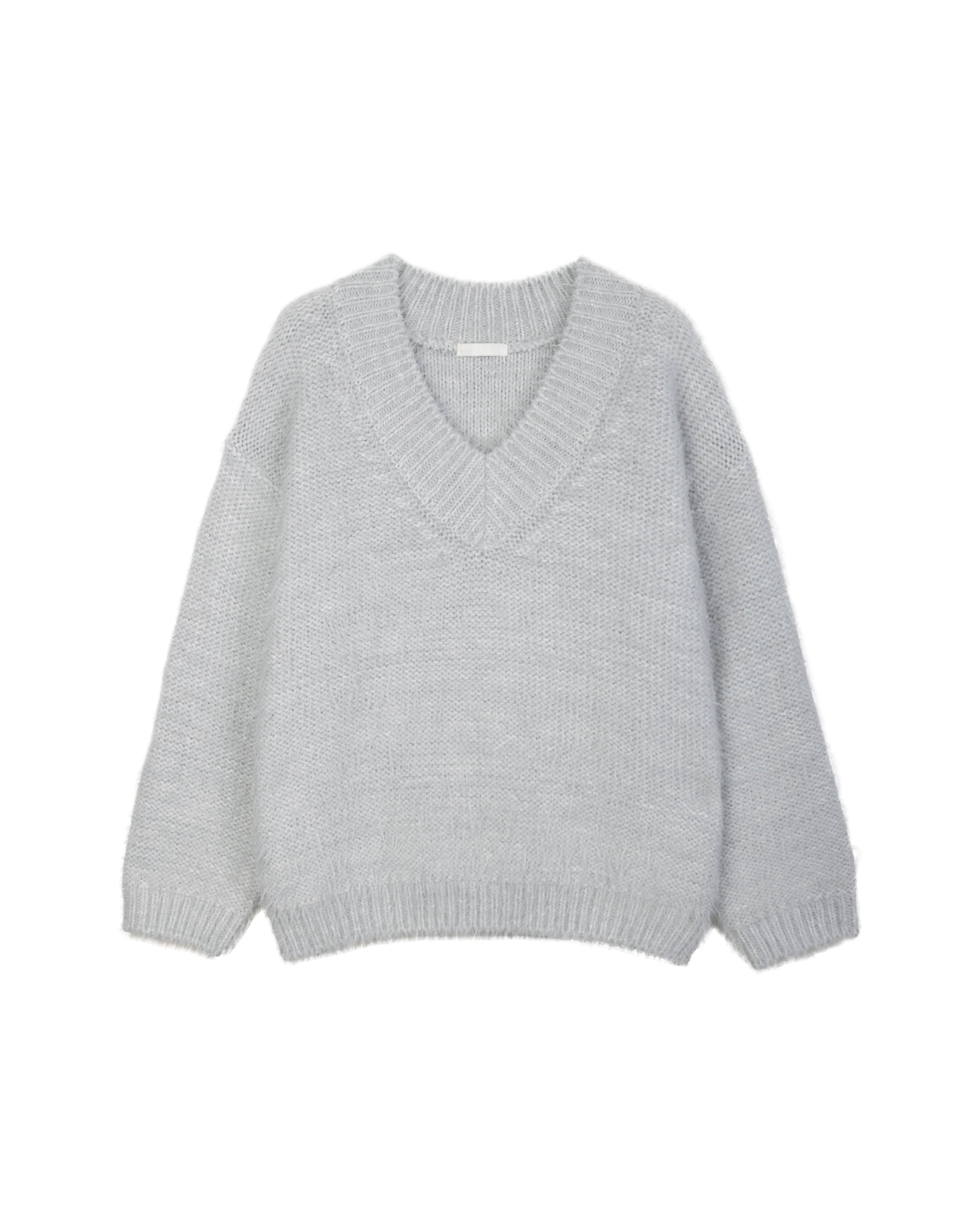 ANGEL V NECK KNIT_LIGHT GREY