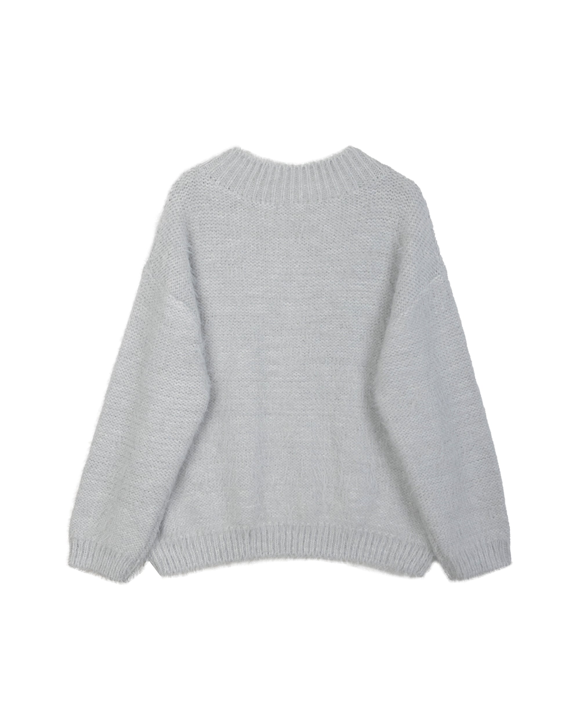 ANGEL V NECK KNIT_LIGHT GREY