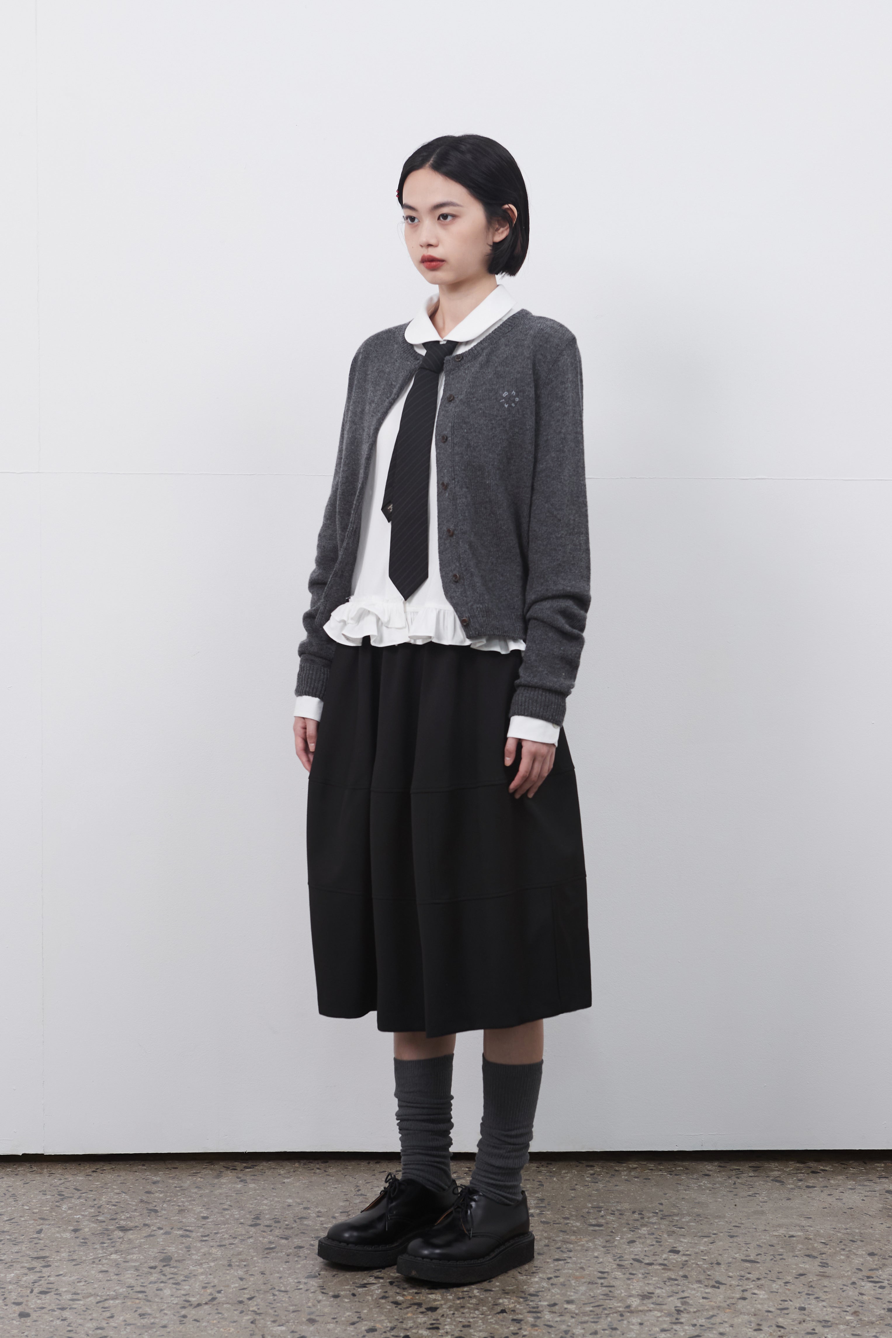 BALLON BANDING MIDI SKIRT_BLACK