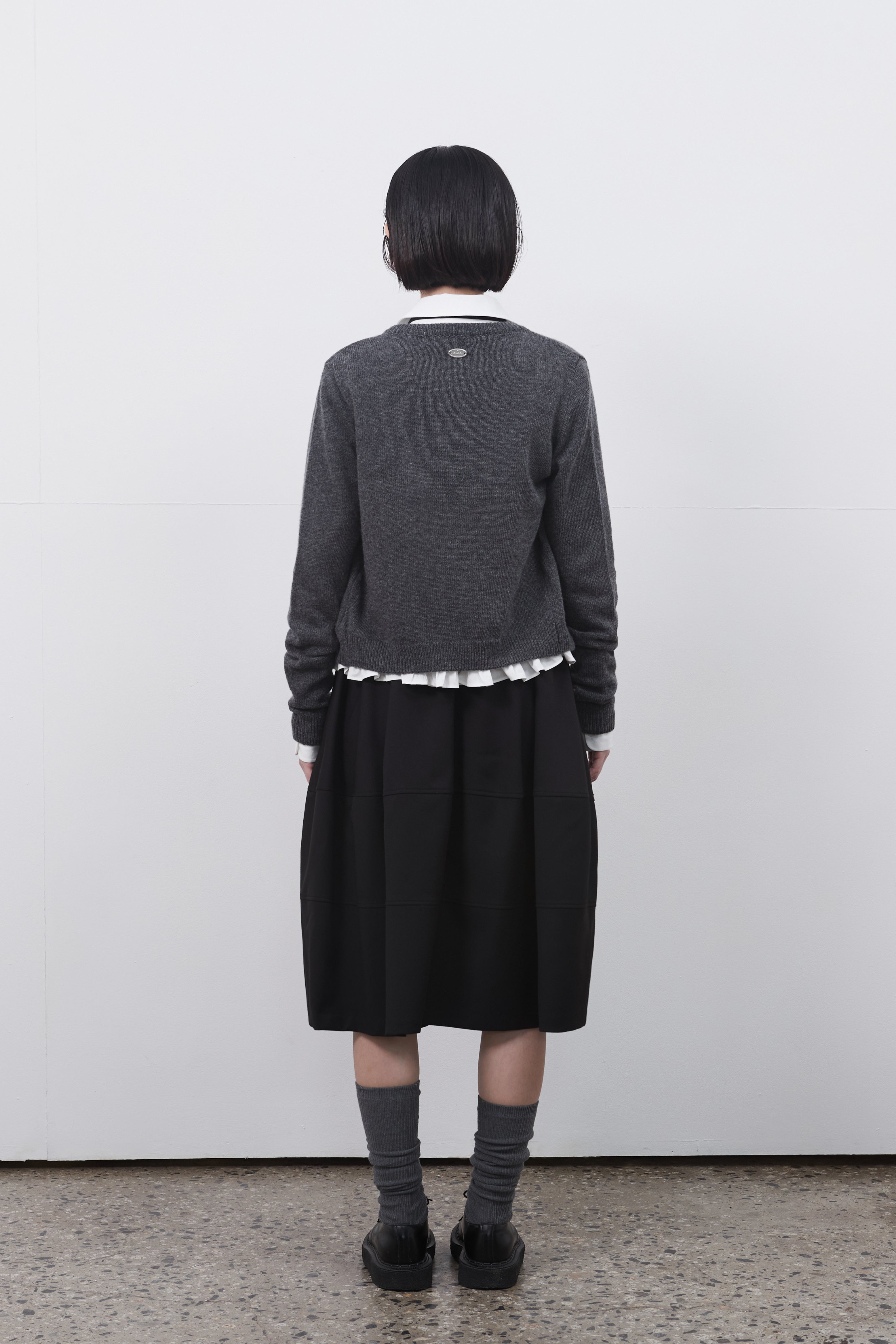 BALLON BANDING MIDI SKIRT_BLACK