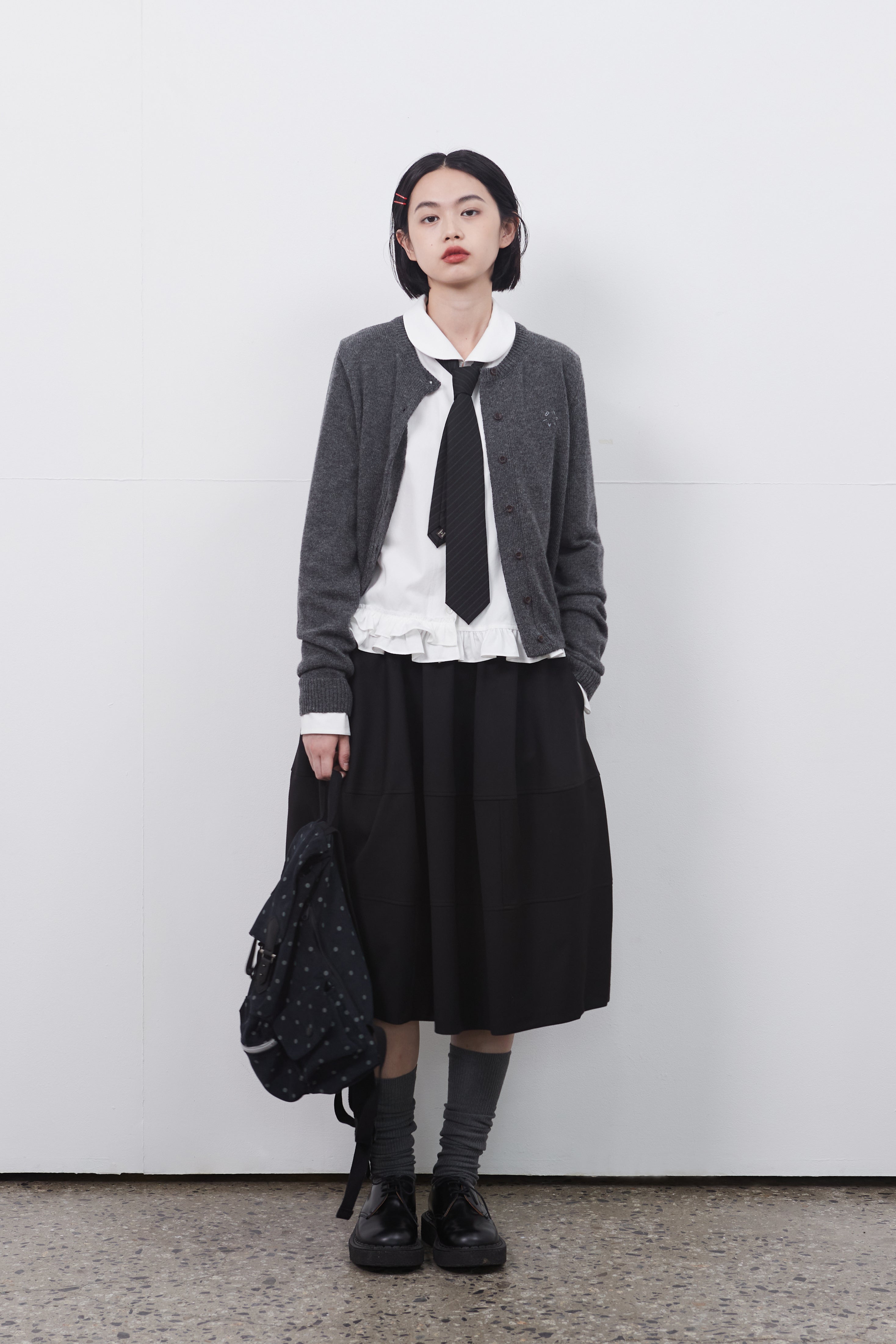 BALLON BANDING MIDI SKIRT_BLACK