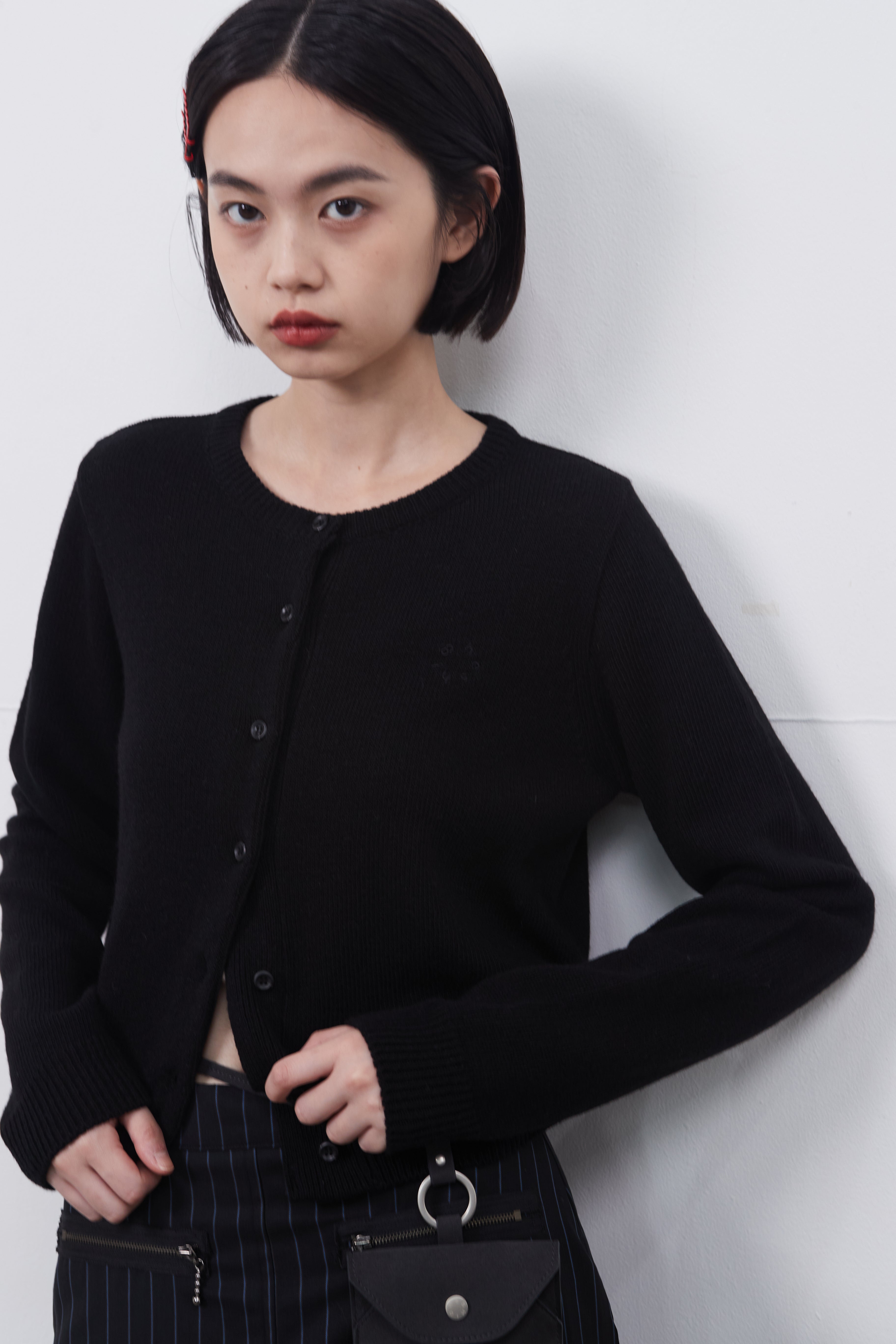 BASIC STANDARD CARDIGAN_BLACK