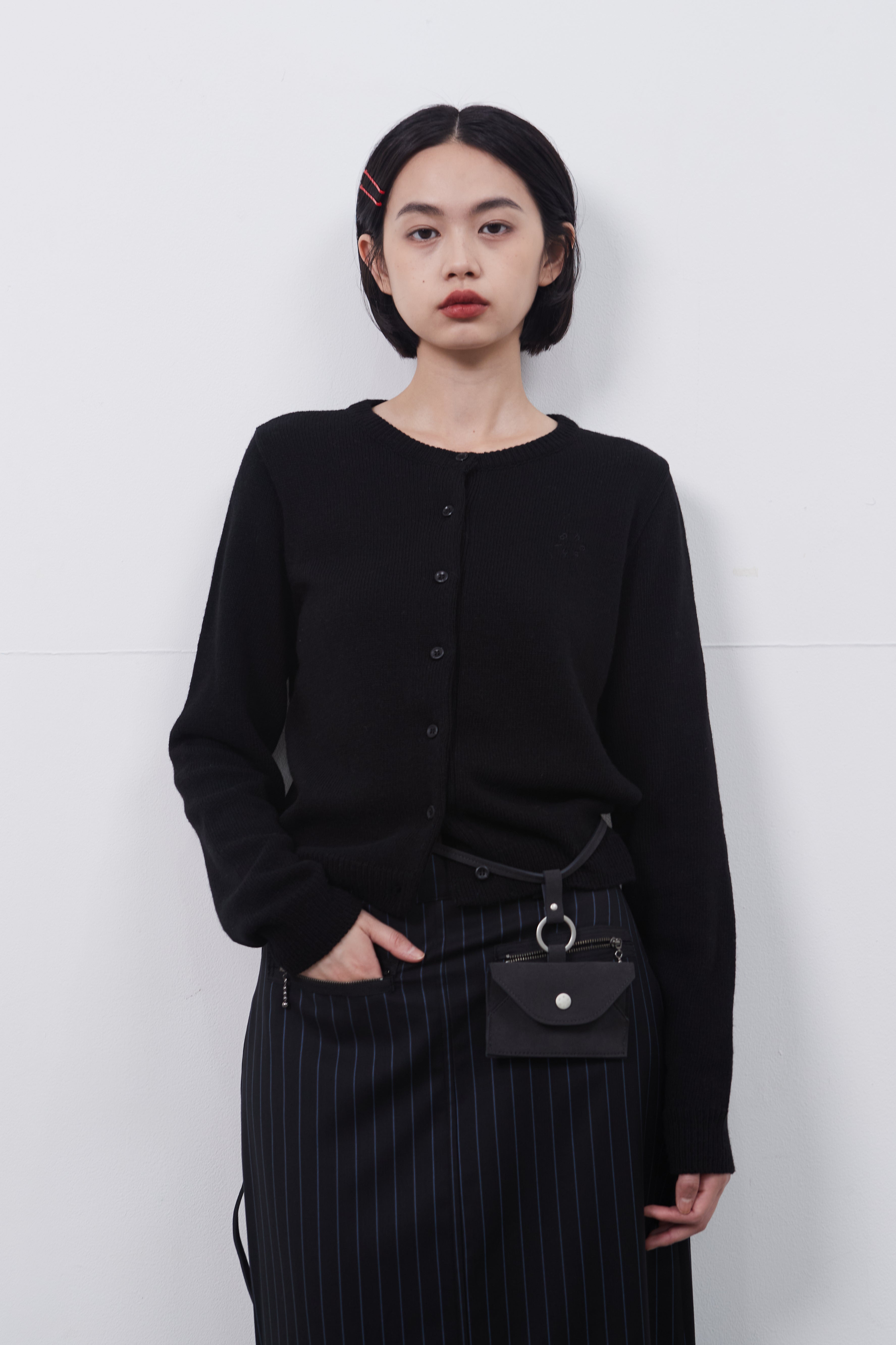 BASIC STANDARD CARDIGAN_BLACK