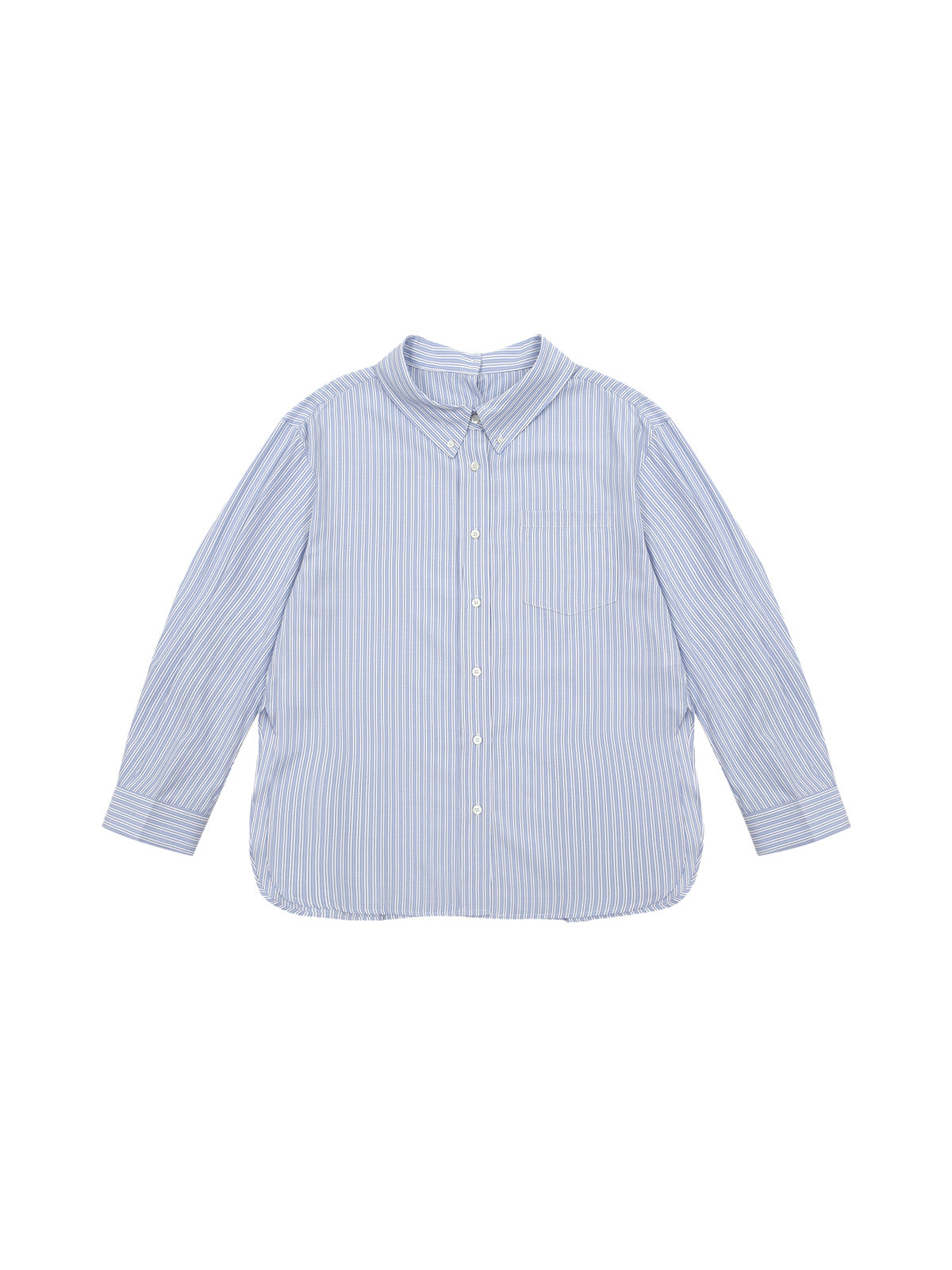 STRIPE OFF SHOULDER SHIRTS_BLUE