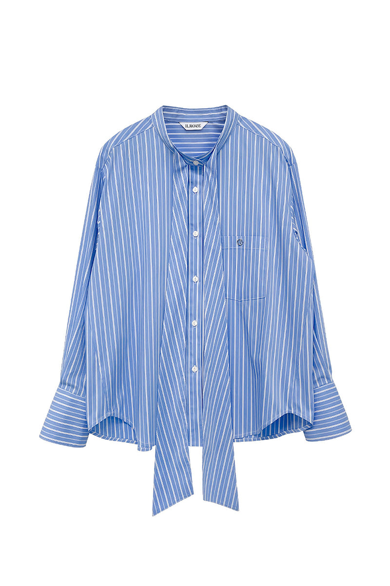 STRIPE SCARF SHIRT_BLUE