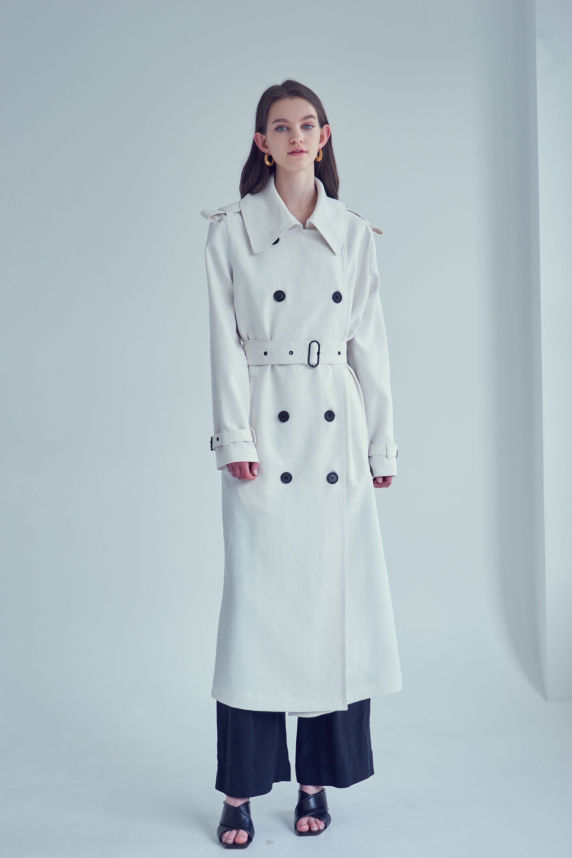 OCTOBER SECOND, MAXI TRENCH COAT_IVOIRE