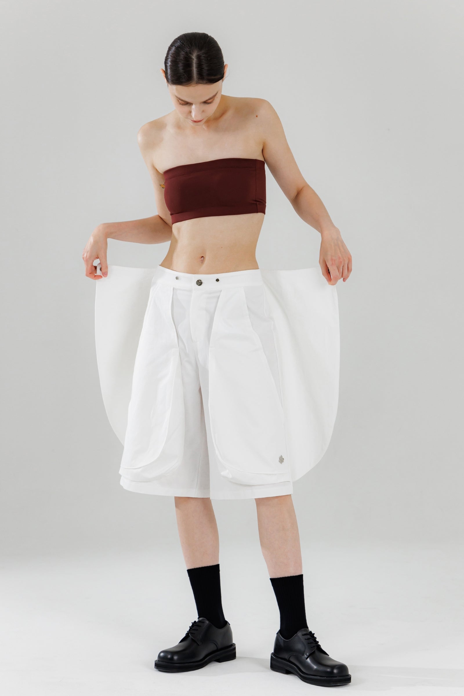  BLOSSOM 3D POCKET SHORTS_BLANC