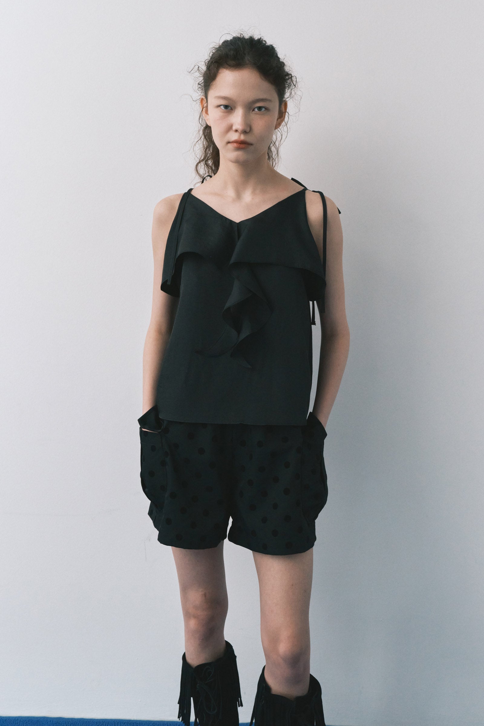 FLOCKING DOT POCKET SHORTS_NOIR