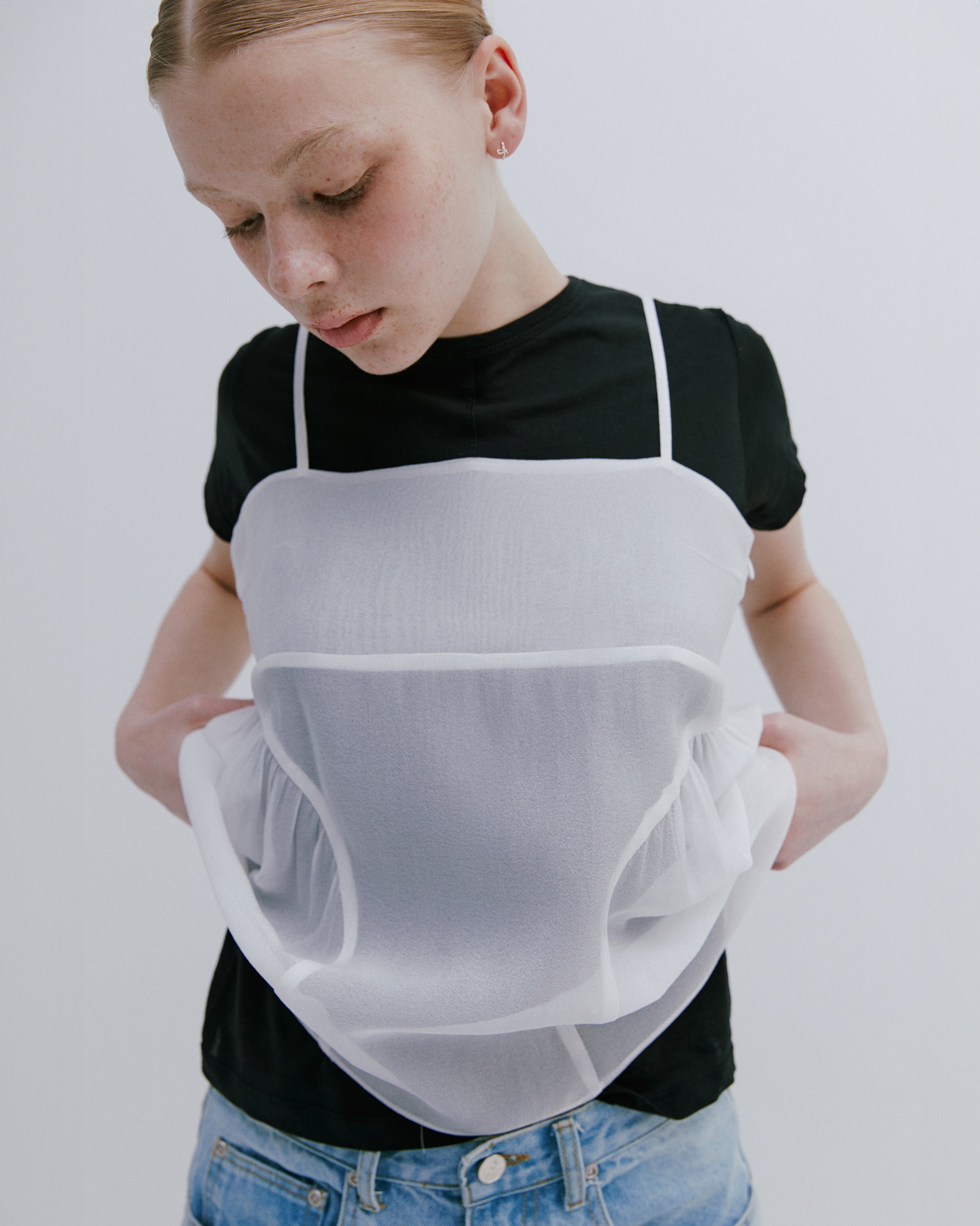ORGANZA SIDE PUFF BLOUSE_WHITE