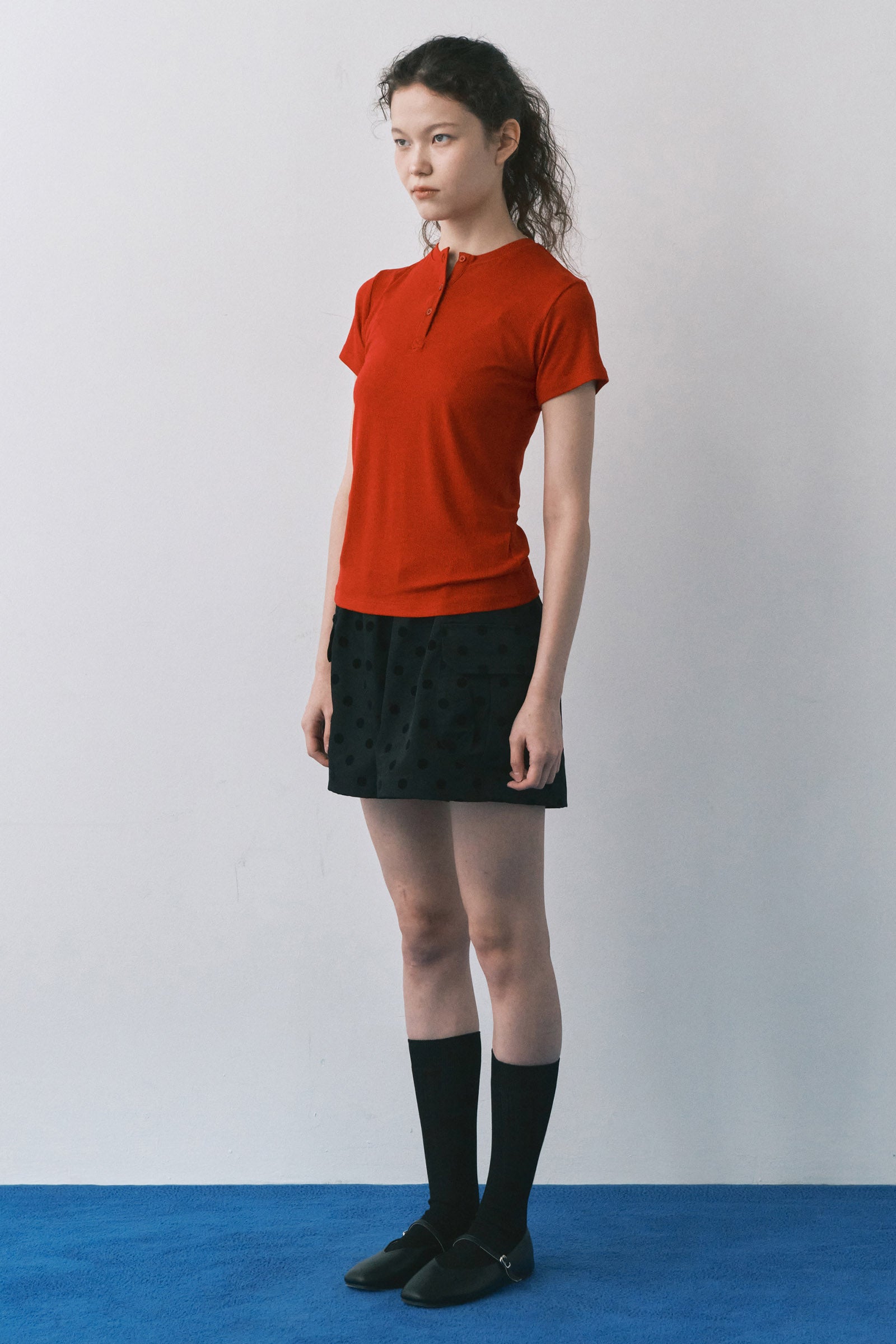FLOCKING DOT POCKET SHORTS_NOIR