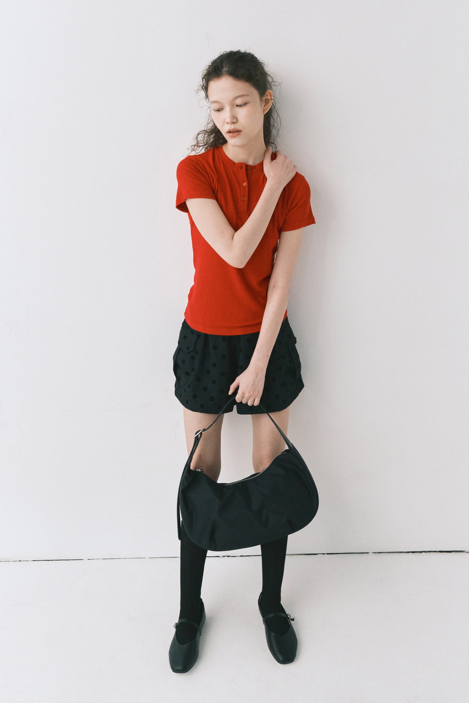 DAILY NYLON HALF MOON BAG_BLACK