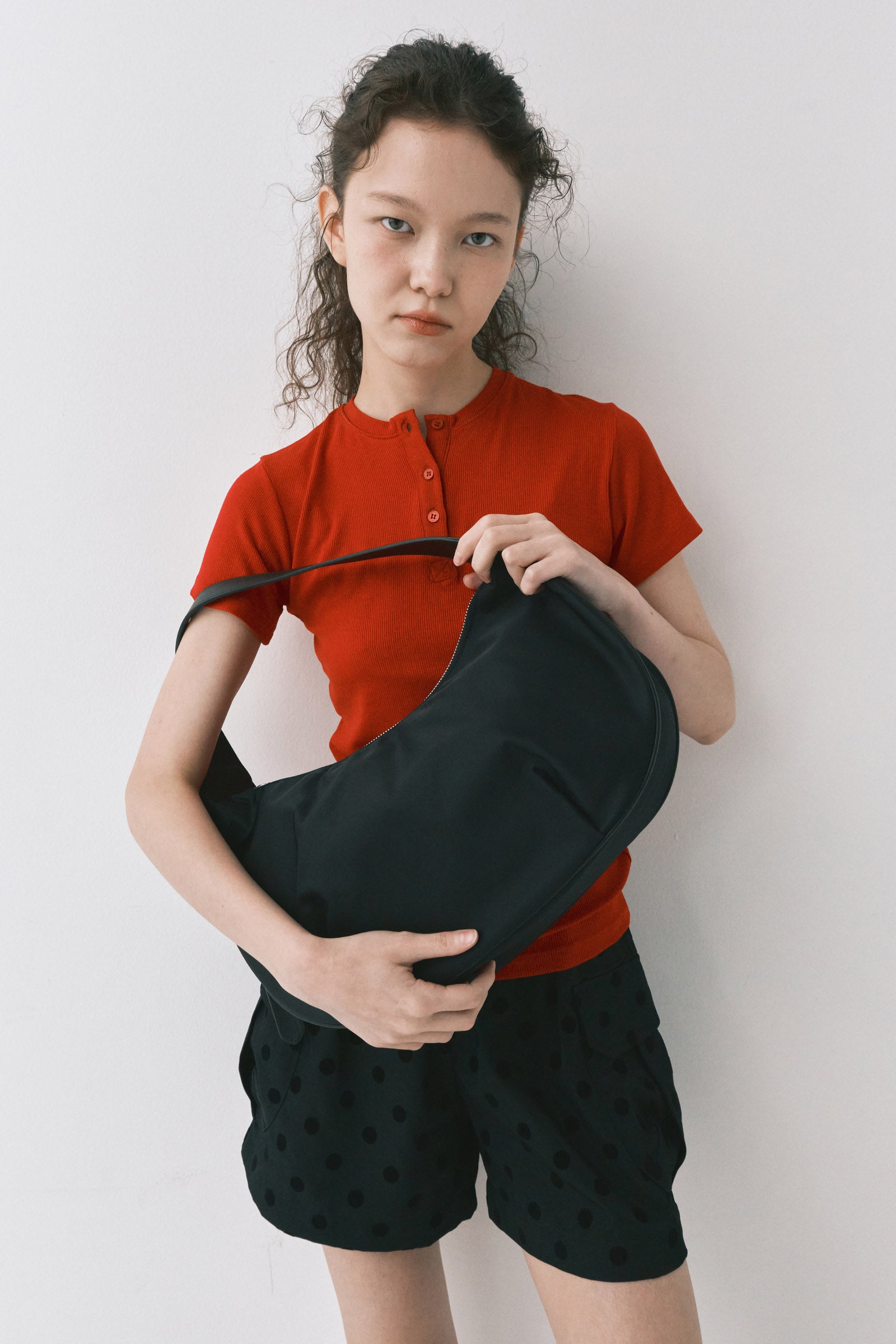 DAILY NYLON HALF MOON BAG_BLACK