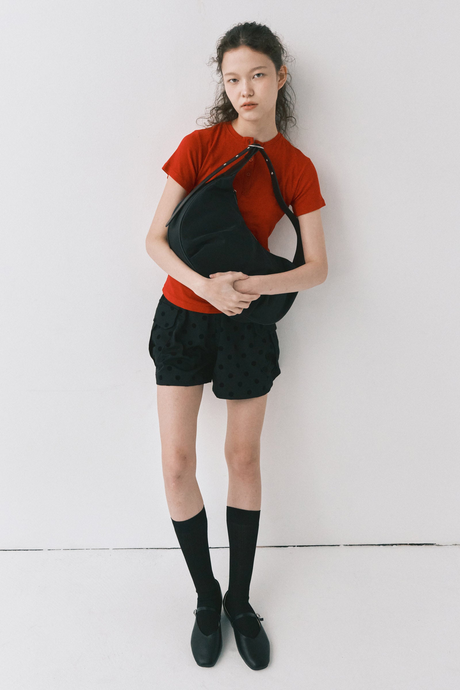 DAILY NYLON HALF MOON BAG_BLACK