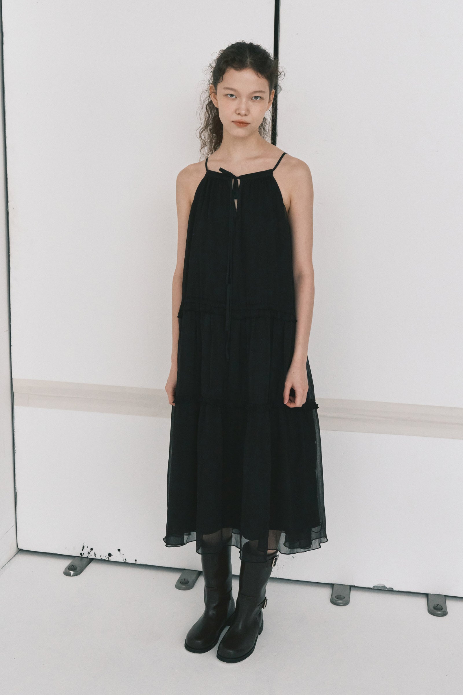 CHIFFON BOHEMIAN MAXY DRESS_BLACK