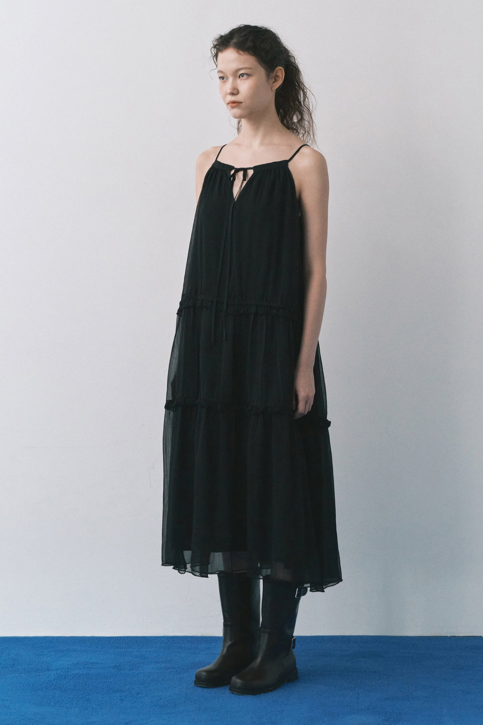 CHIFFON BOHEMIAN MAXY DRESS_BLACK