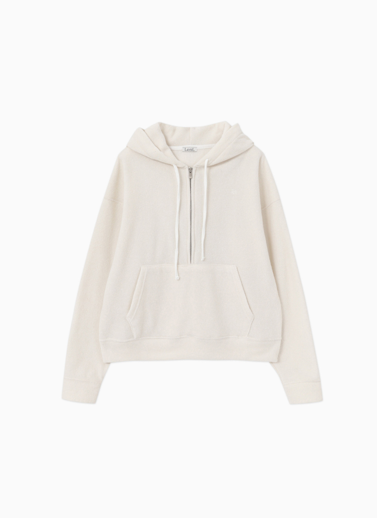 TERRY HALF ZIP-UP_IVORY