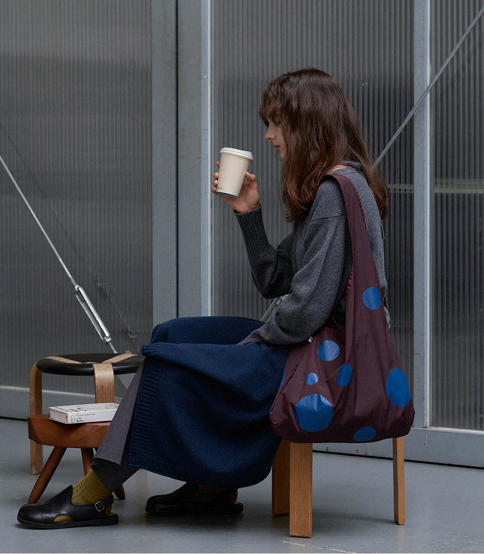 DOT BUBBLE BAG_BROWN