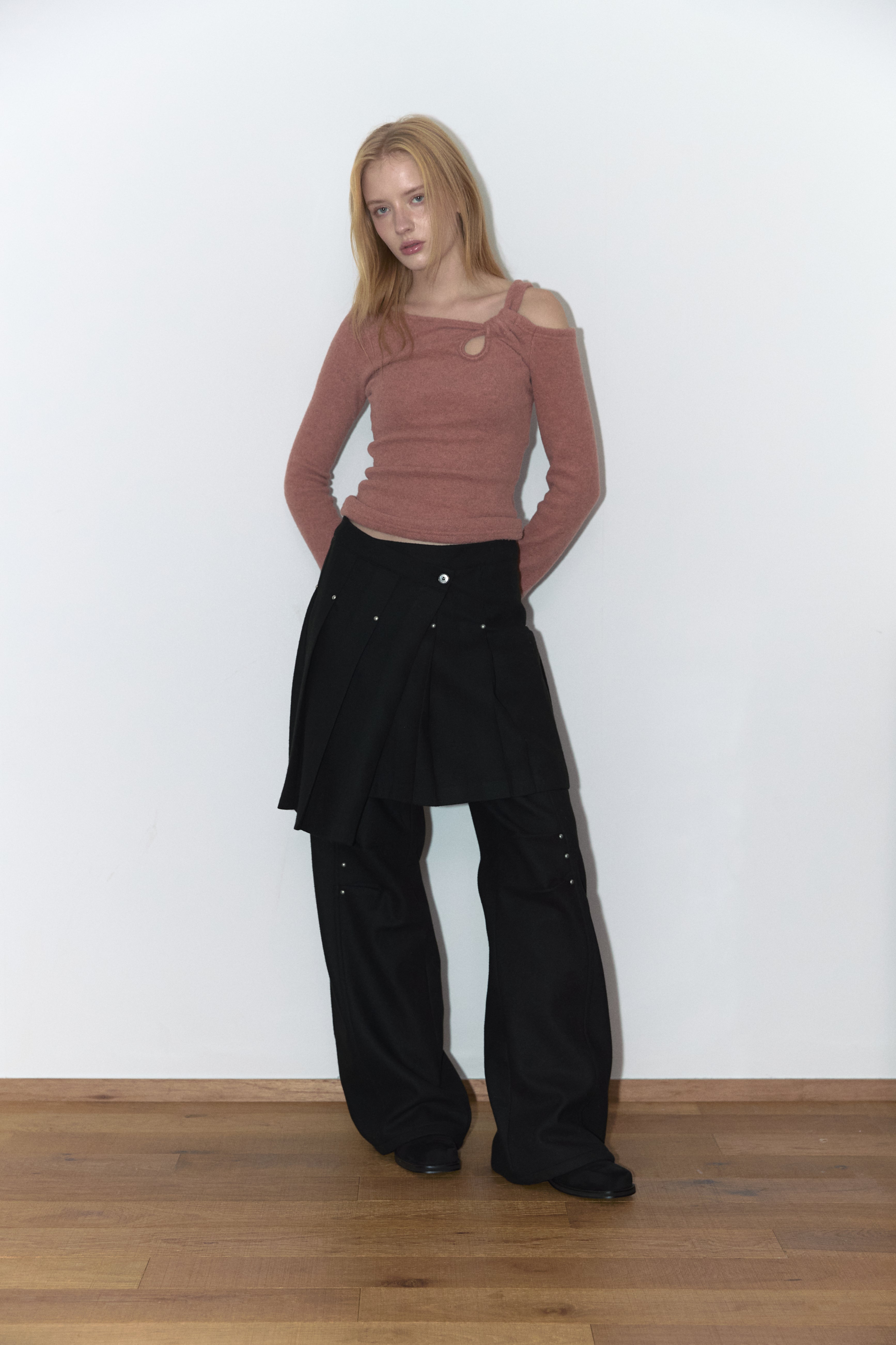 WOOL RIVET PANTS_BLACK