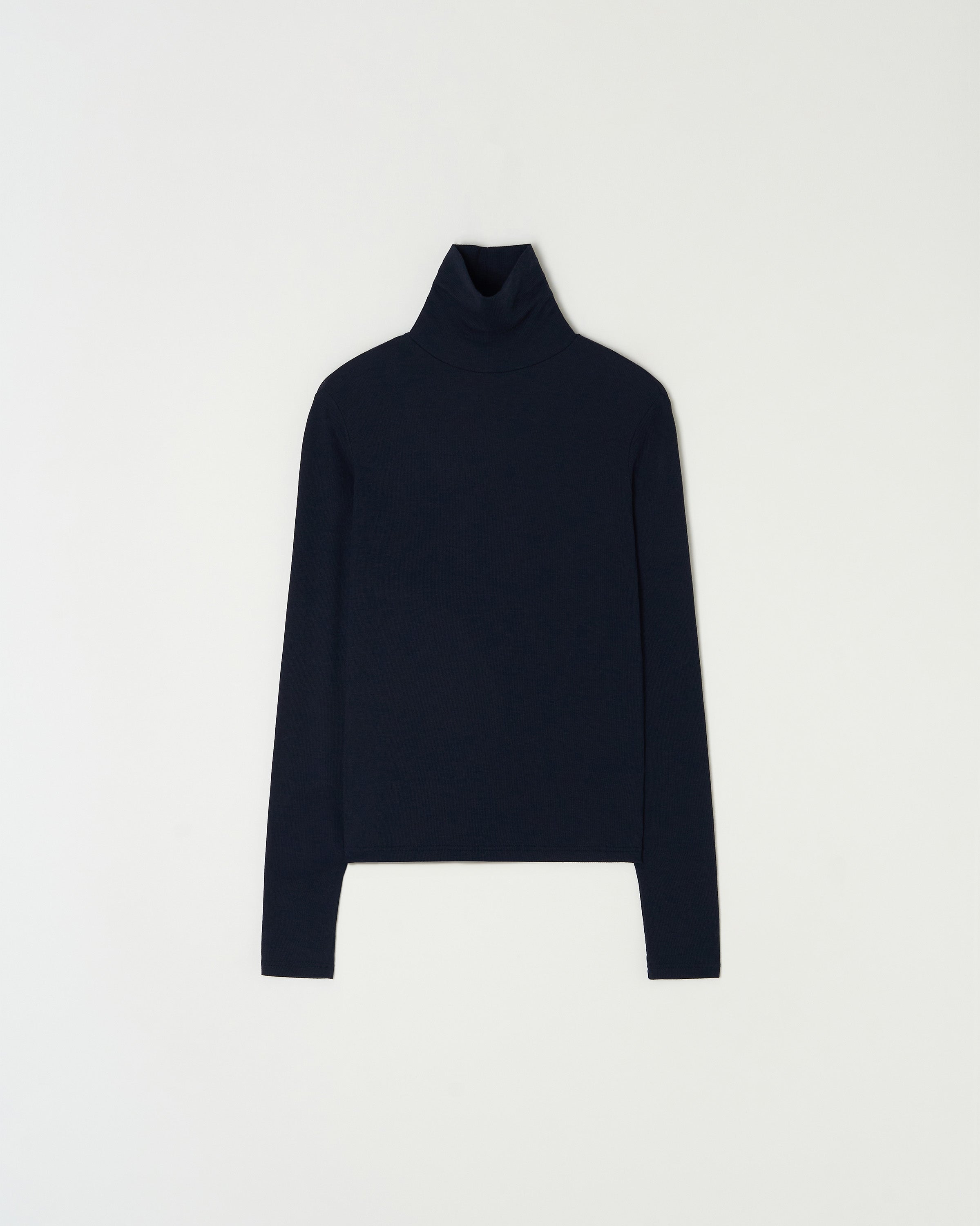 ESSENTIAL RIBBED WOOL TURTLENECK_NAVY