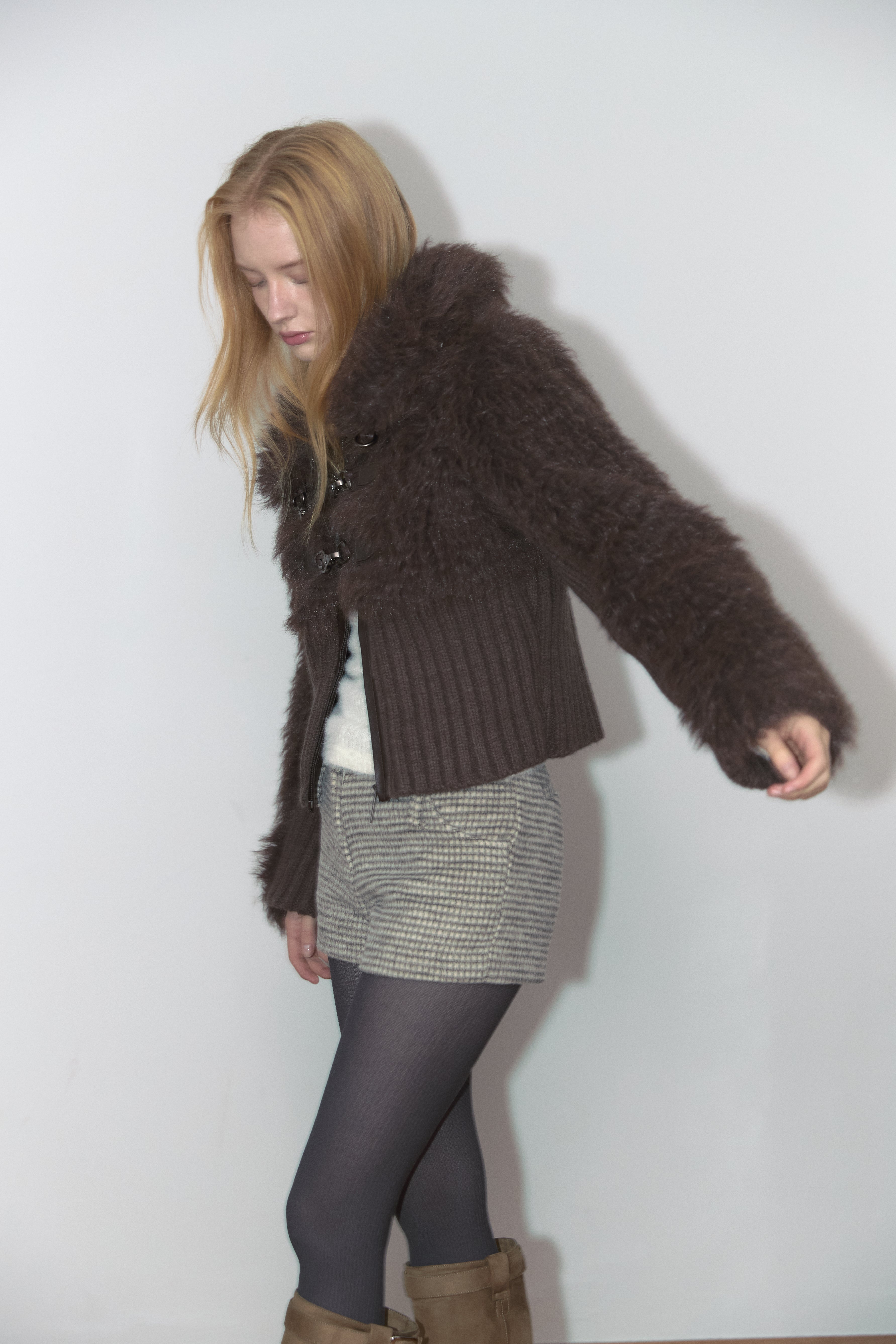 KNIT FUR MIX MUSTANG_BROWN