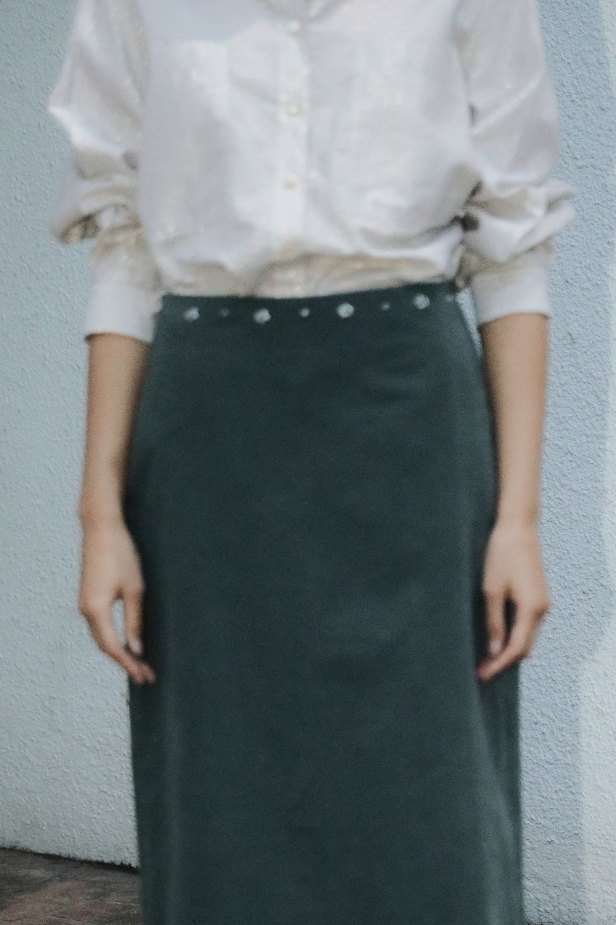 STAR STUD CYLINDER LONG SKIRT_PINE