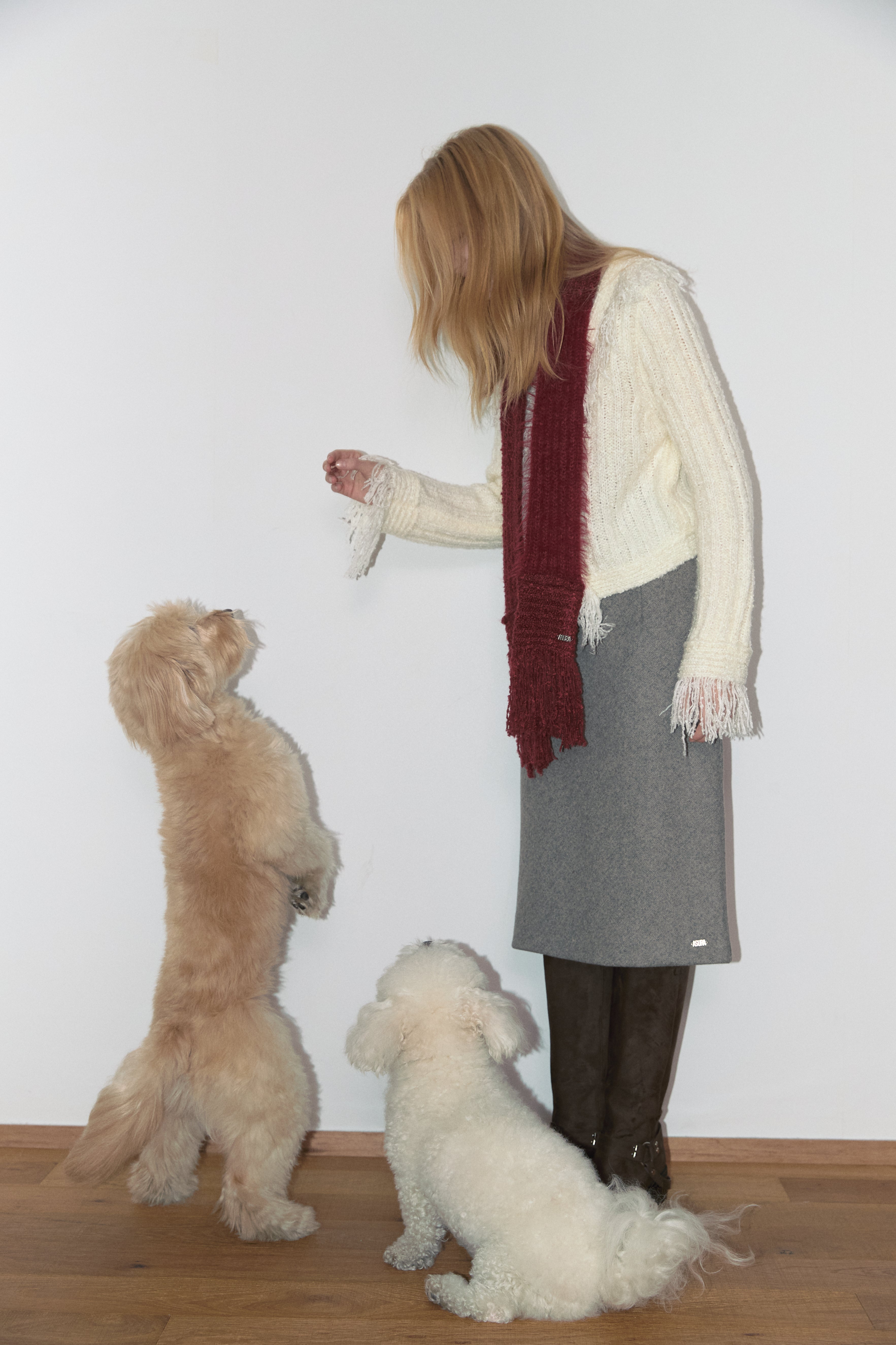 WOOL BIAS SKIRT_BEIGE