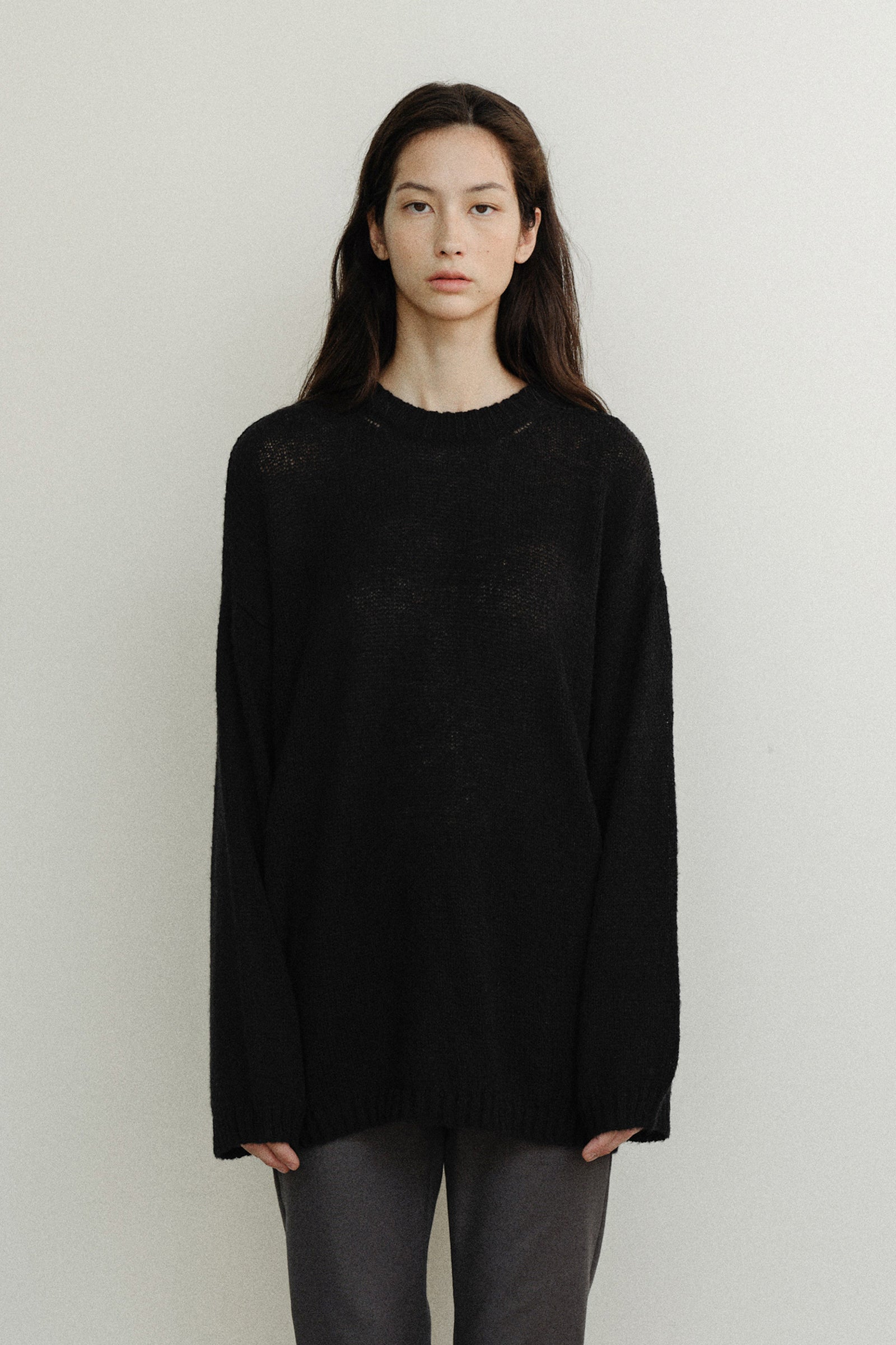 POND MOHAIR KNIT_BLACK