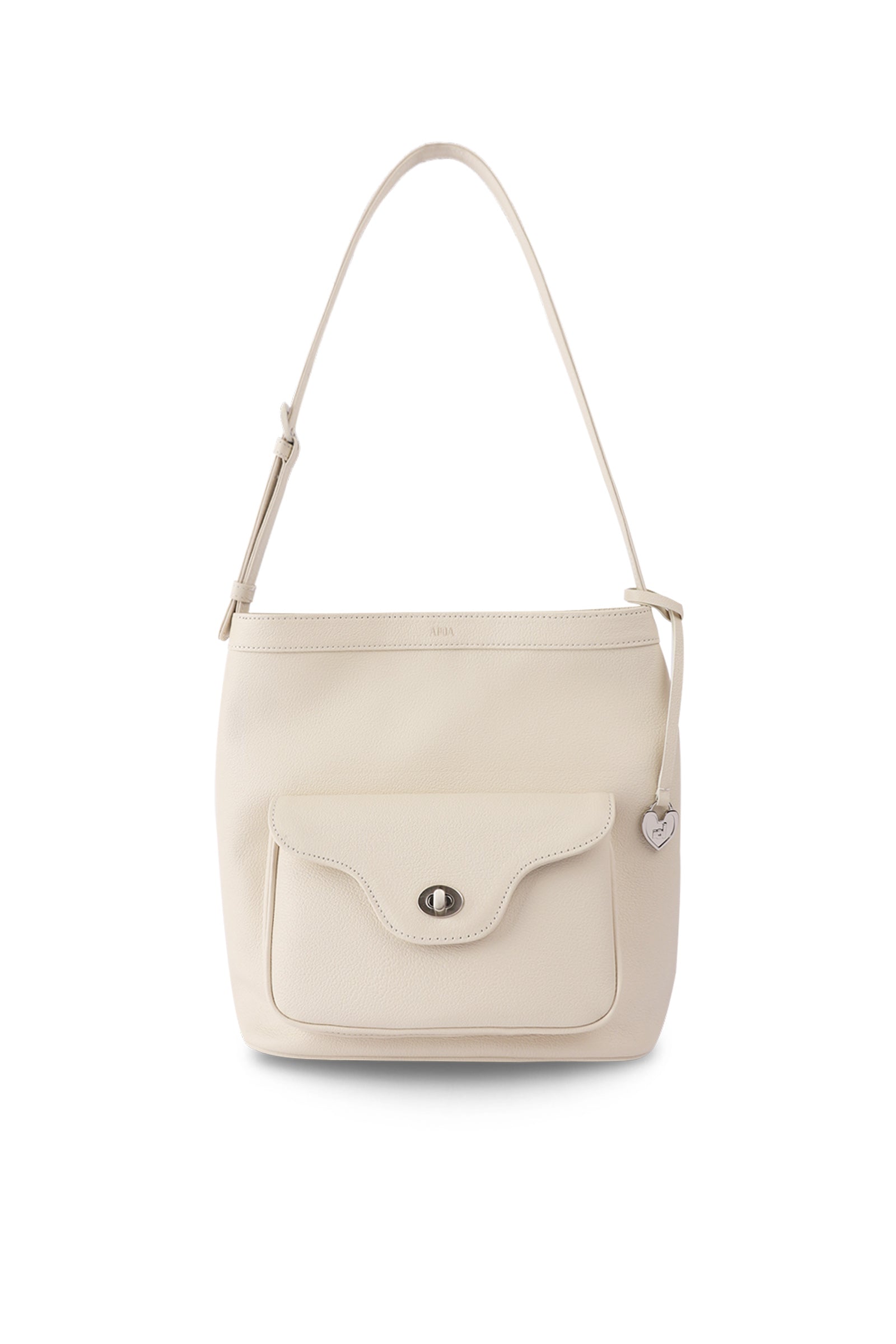 SUAVE LEATHER BUCKET BAG_CREAM