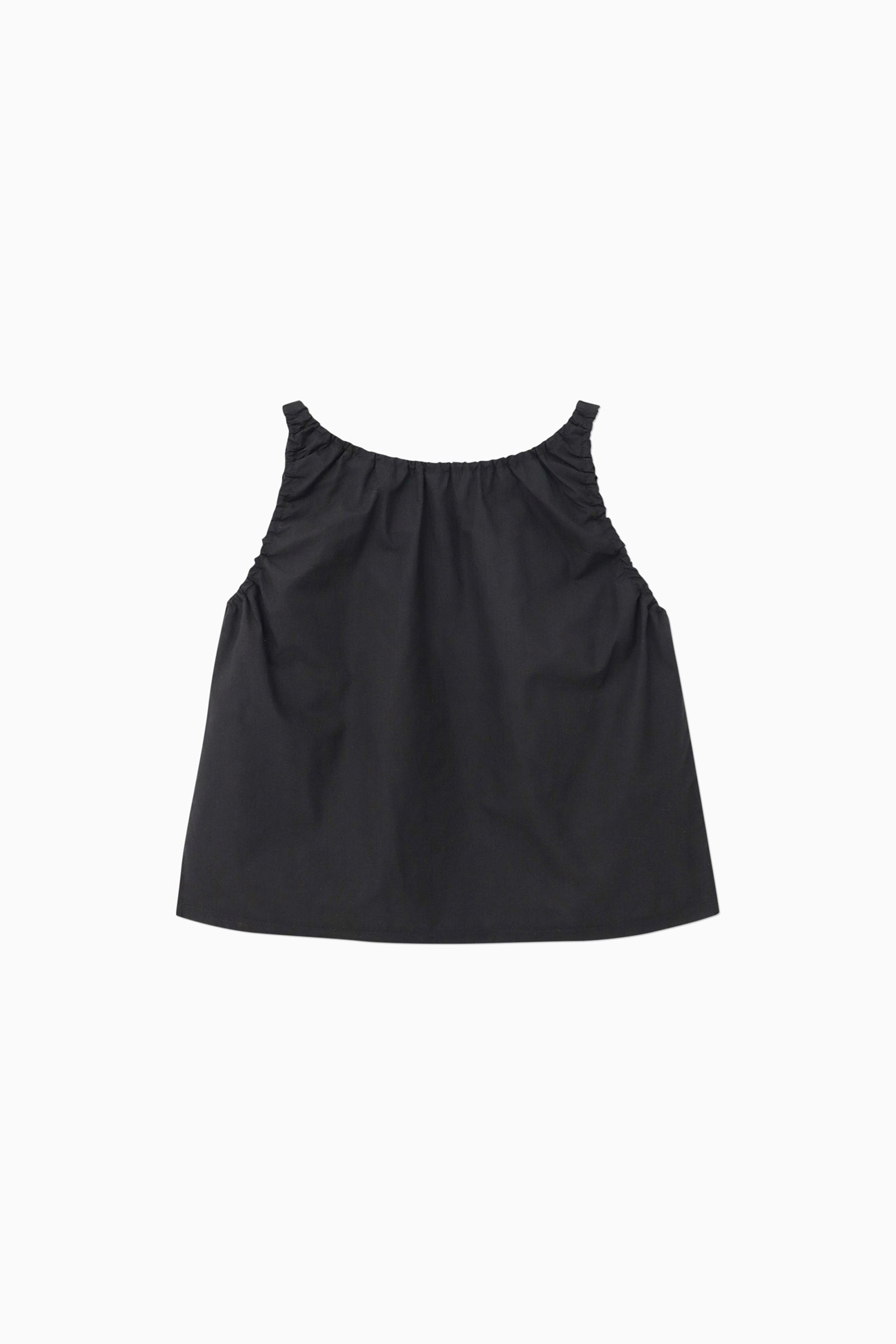 NINA SHIRRING SLEEVELESS_NOIR