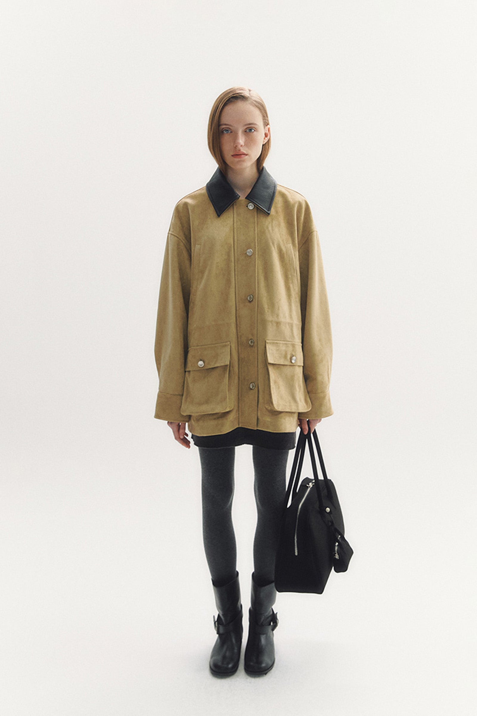 SUEDE WORK JACKET_BEIGE