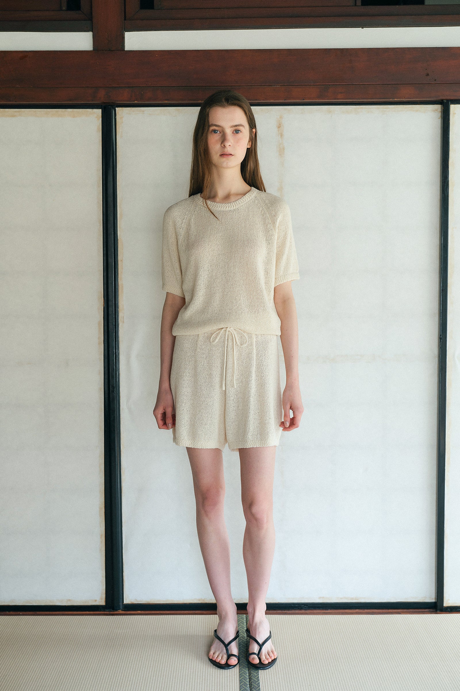 SHORT EN MAILLE HARRIETTE_CRÈME