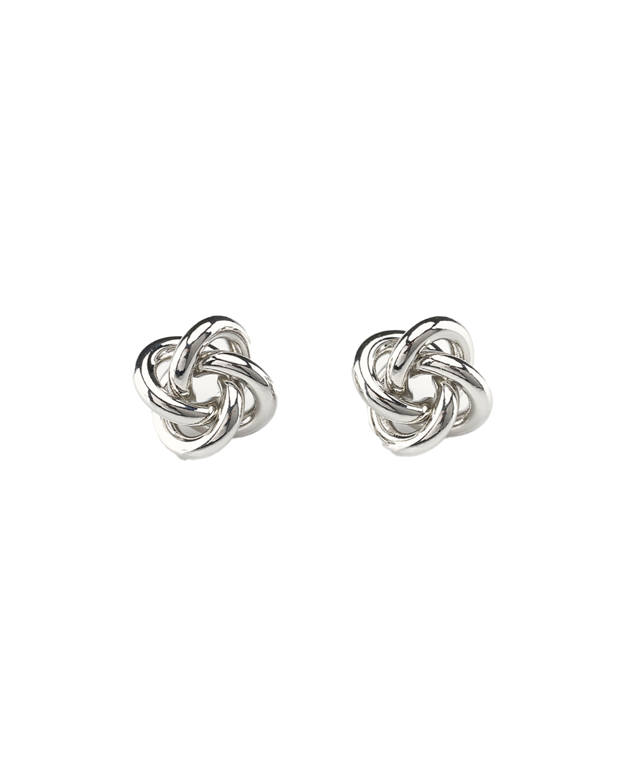 FINE O' KIND, BOUCLES D'OREILLES NŒUD CROISÉ_ARGENT