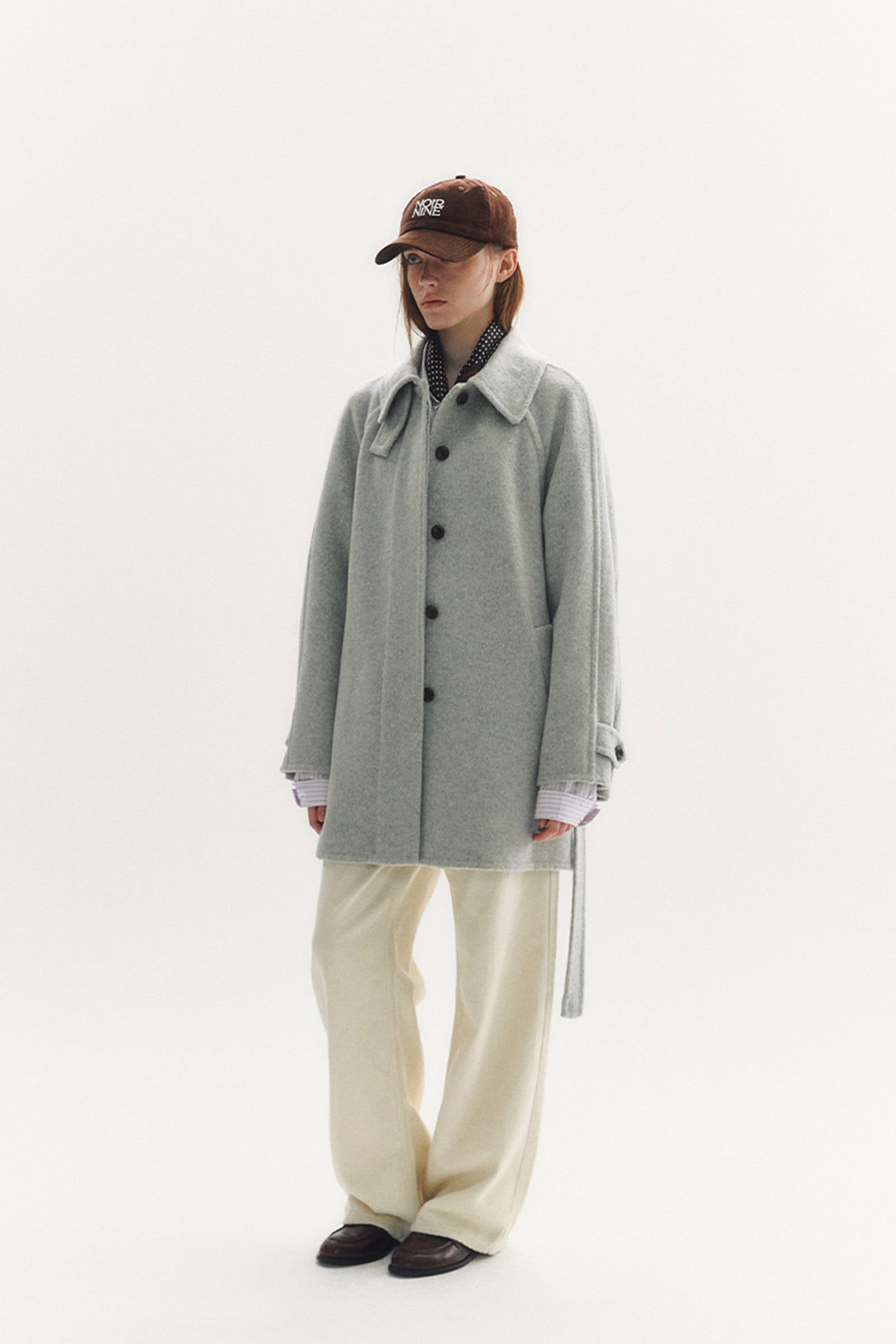 HANDMADE WOOL HALF COAT_GREY