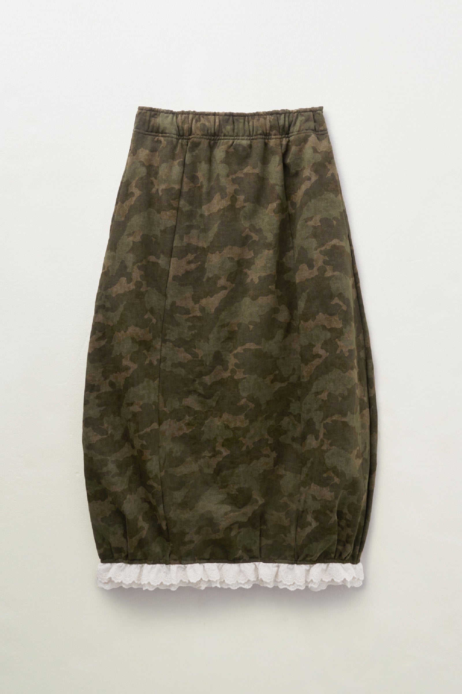 CAMO BALLOON JERSEY SKIRT_KAKI