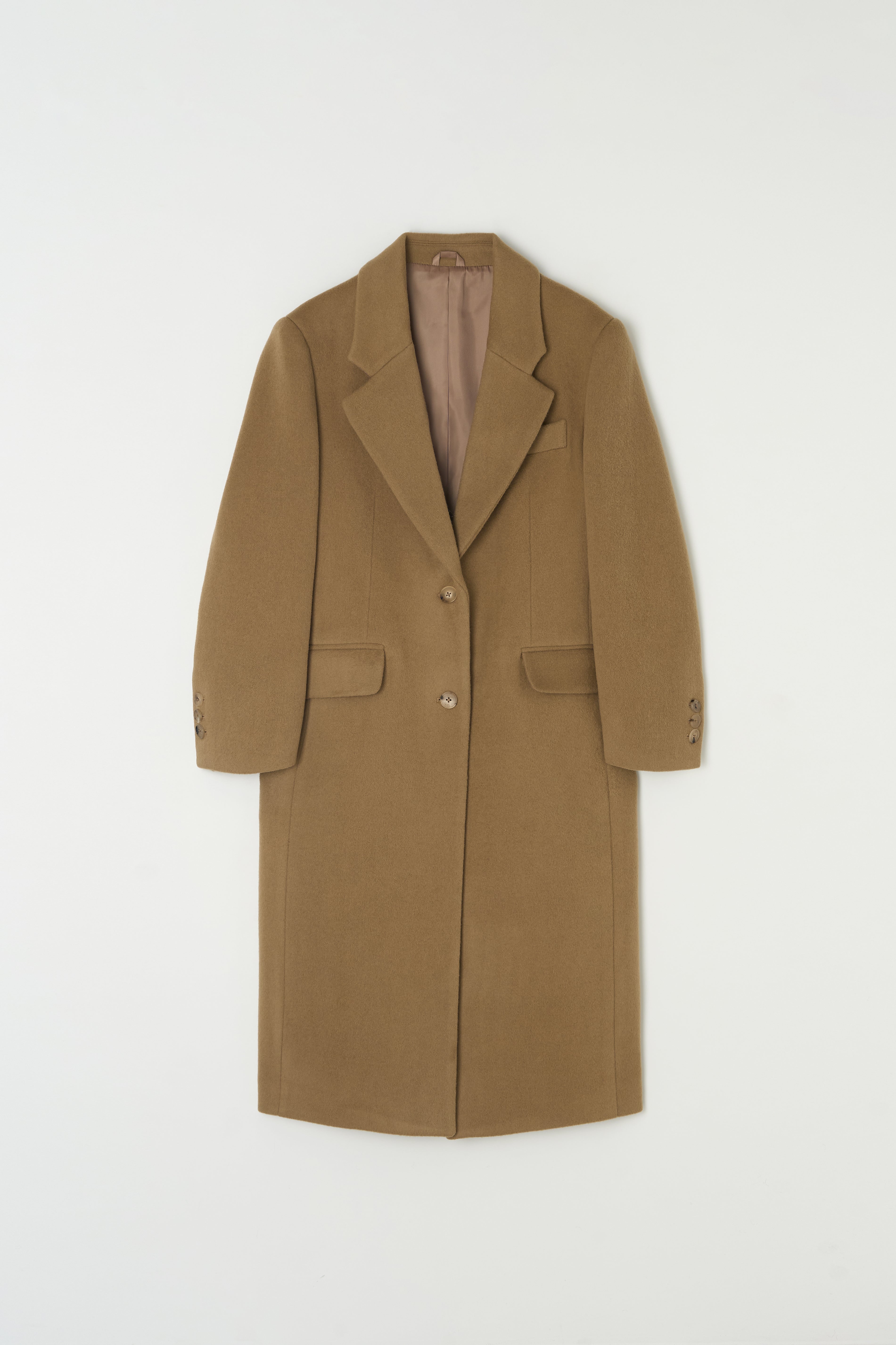 TAILORED WOOL SINGLE COAT_CAMEL