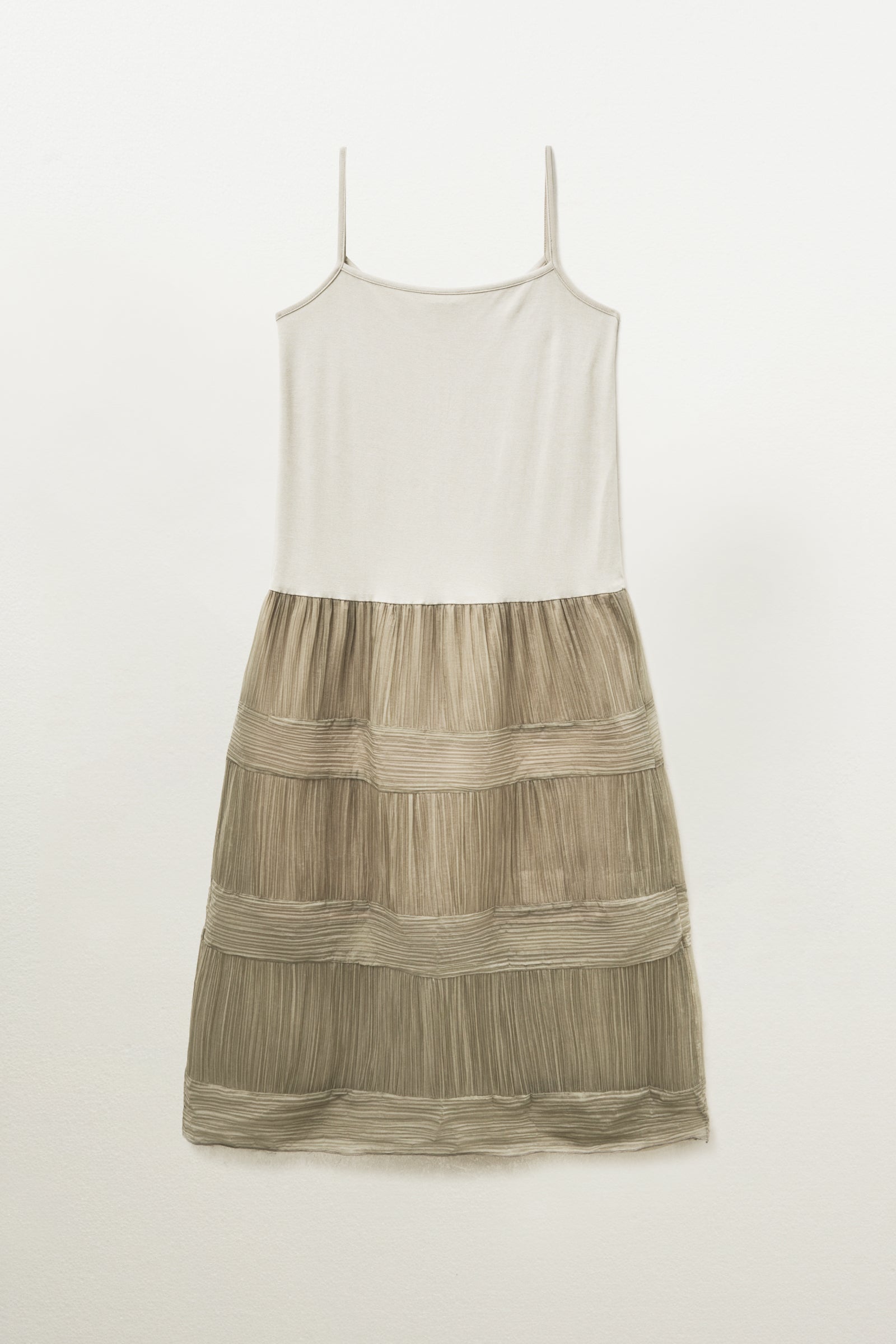 SHEER PLEATS DRESS_LIGHT GREY
